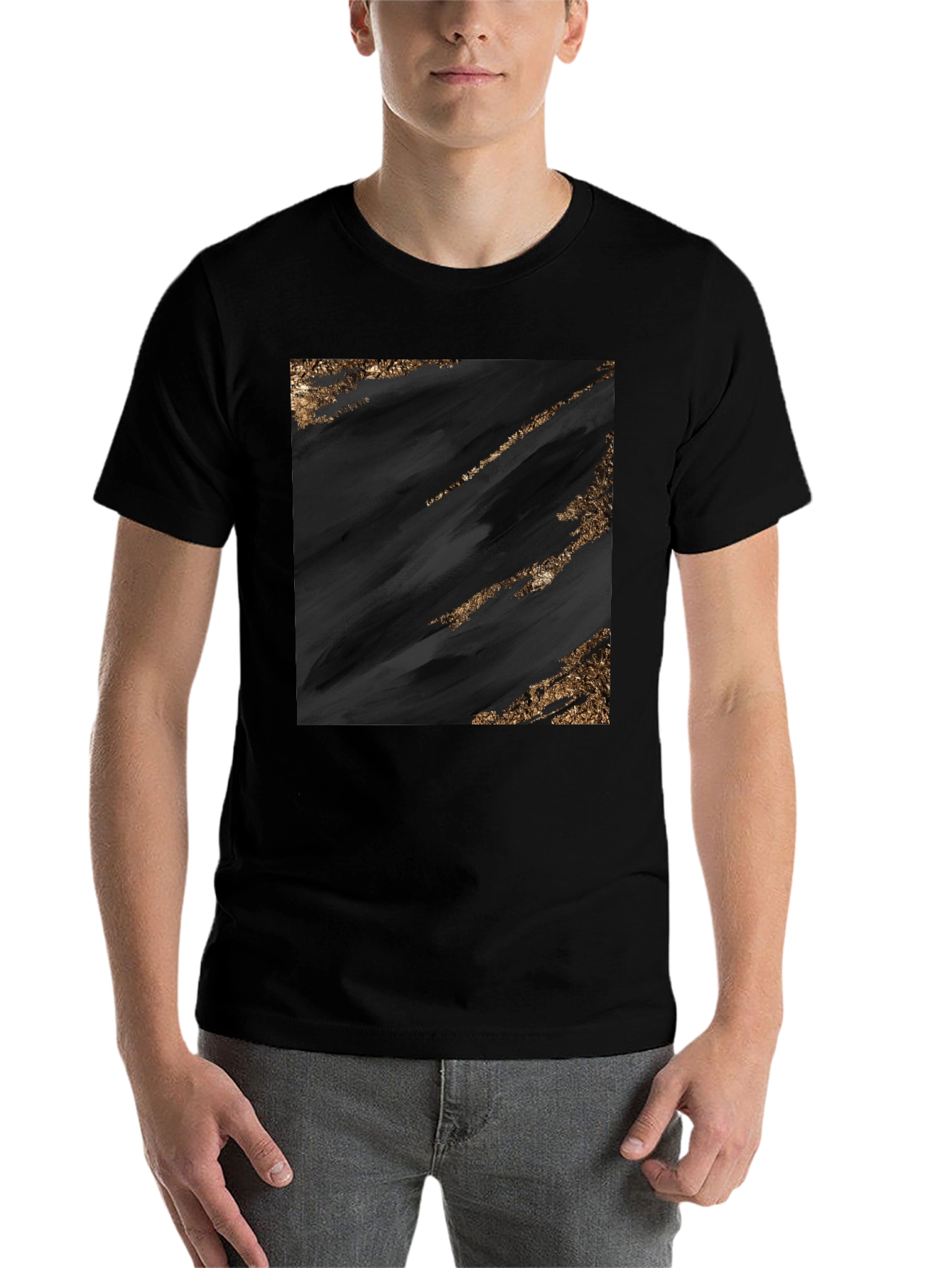 Black Abstract Art Black Tee view 7