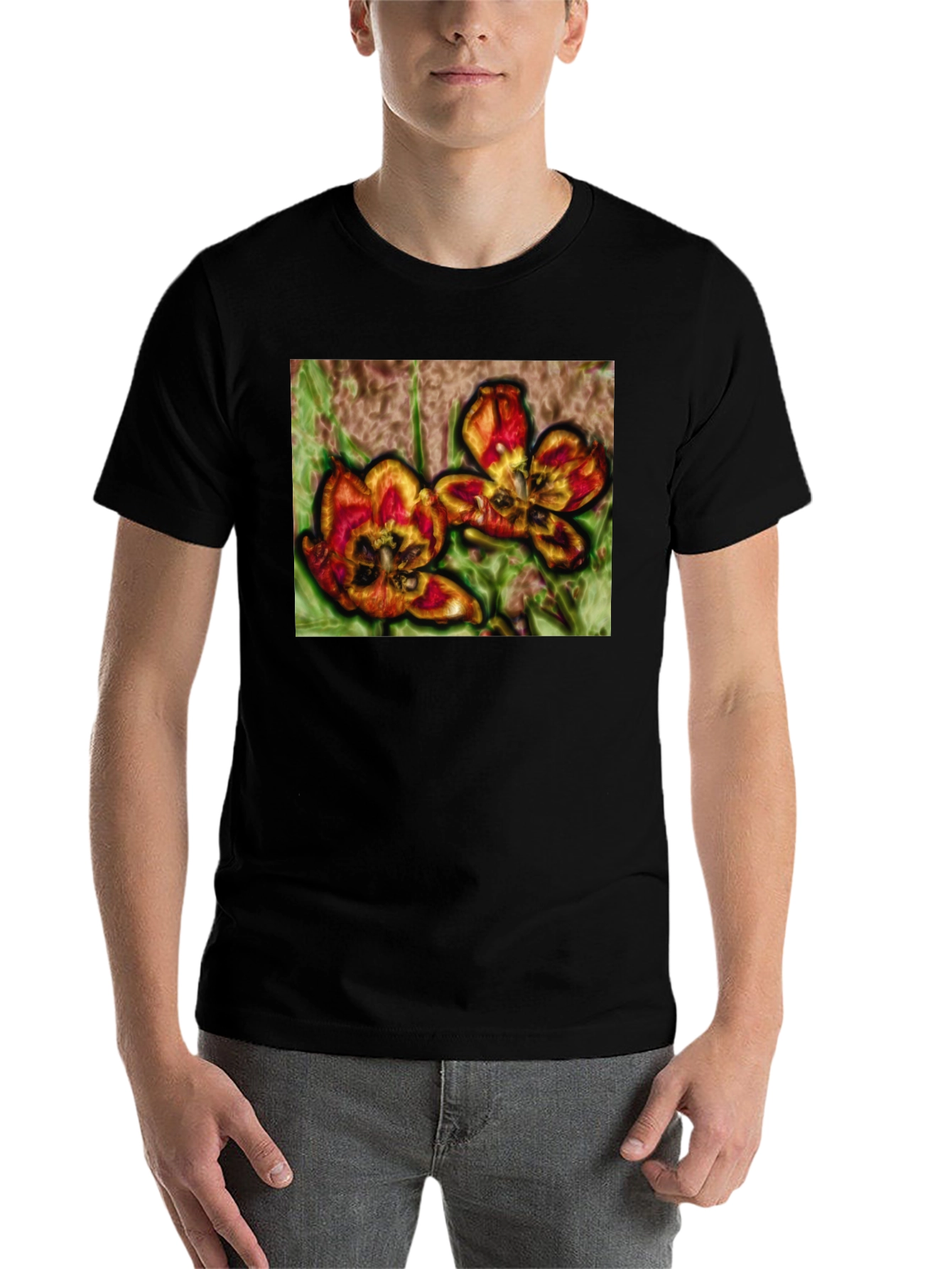 Floral Graphic Print T-Shirt - 7