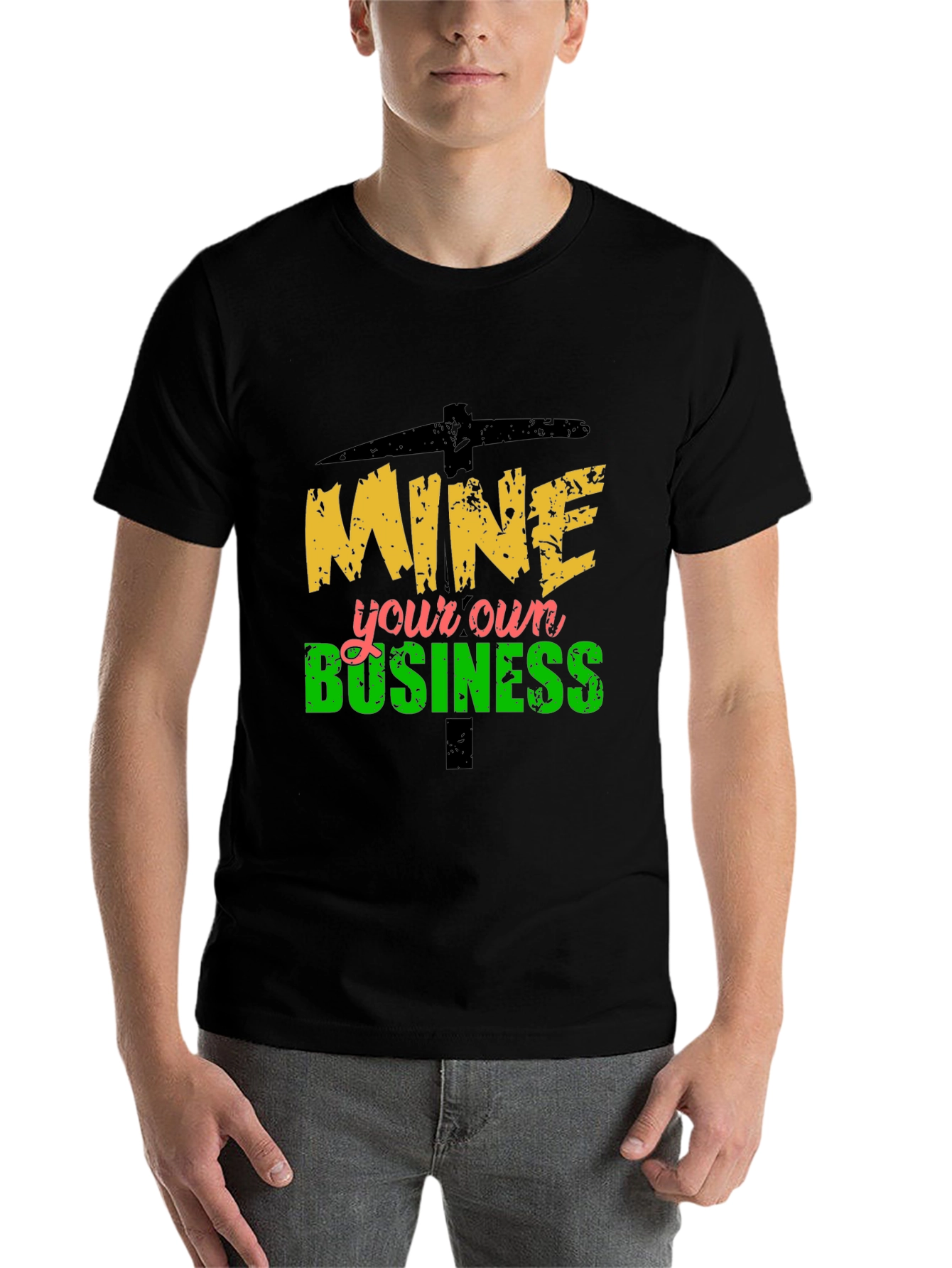 Black Mine Your Own Business Graphic Tee view 7