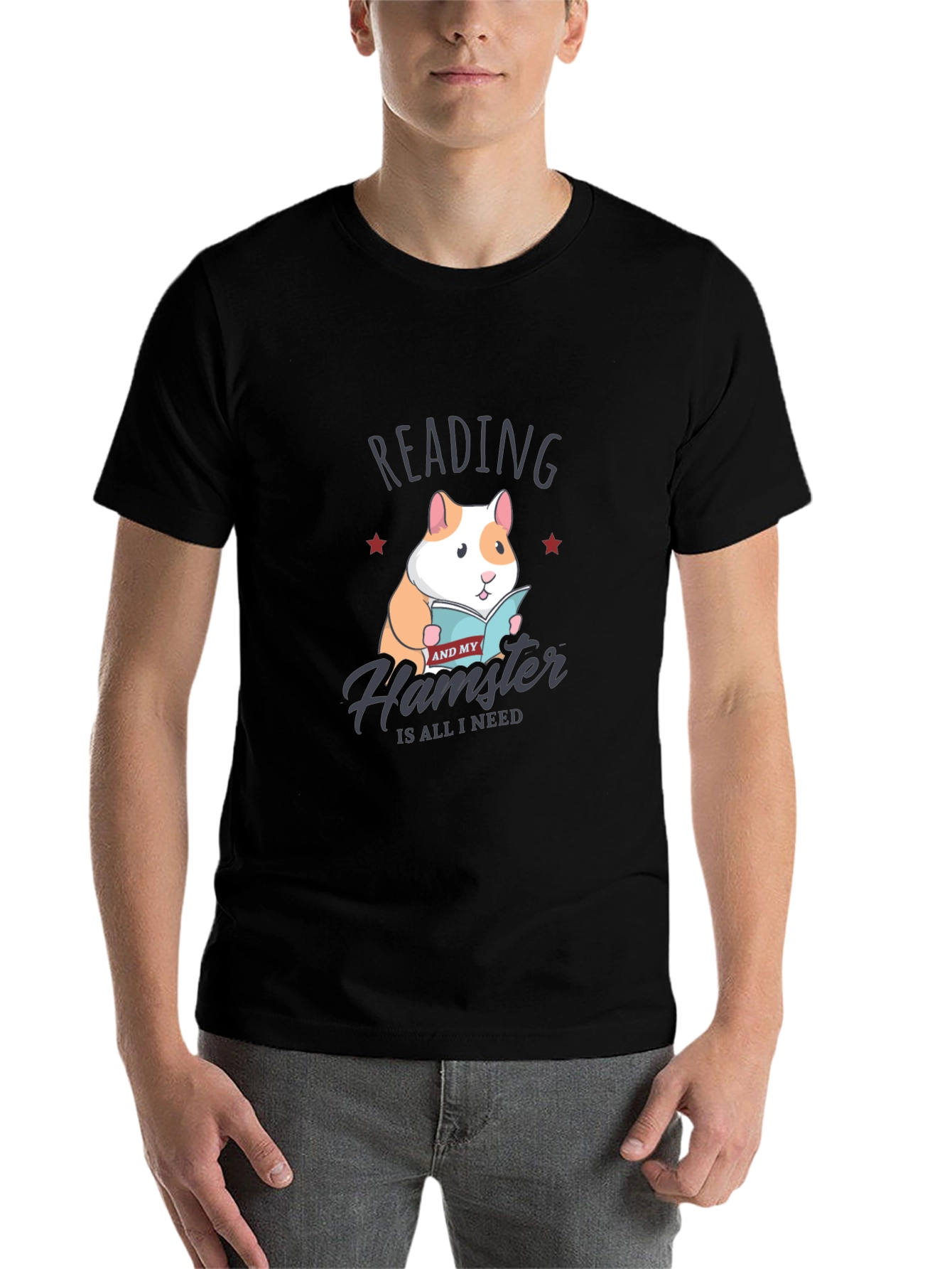 Reading Hamster T-Shirt:  Cute Graphic Tee - 7