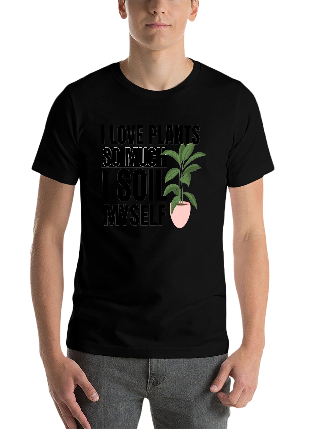 Black I Love Plants T-Shirt Funny Gardening Tee view 7