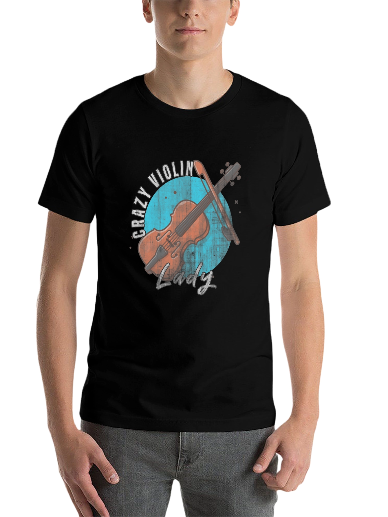 Crazy Violin Lady Graphic Tee - 7