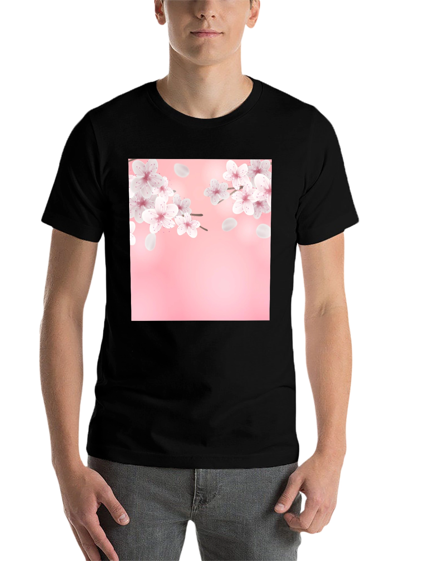 Black Cherry Blossom T-Shirt - Black view 7
