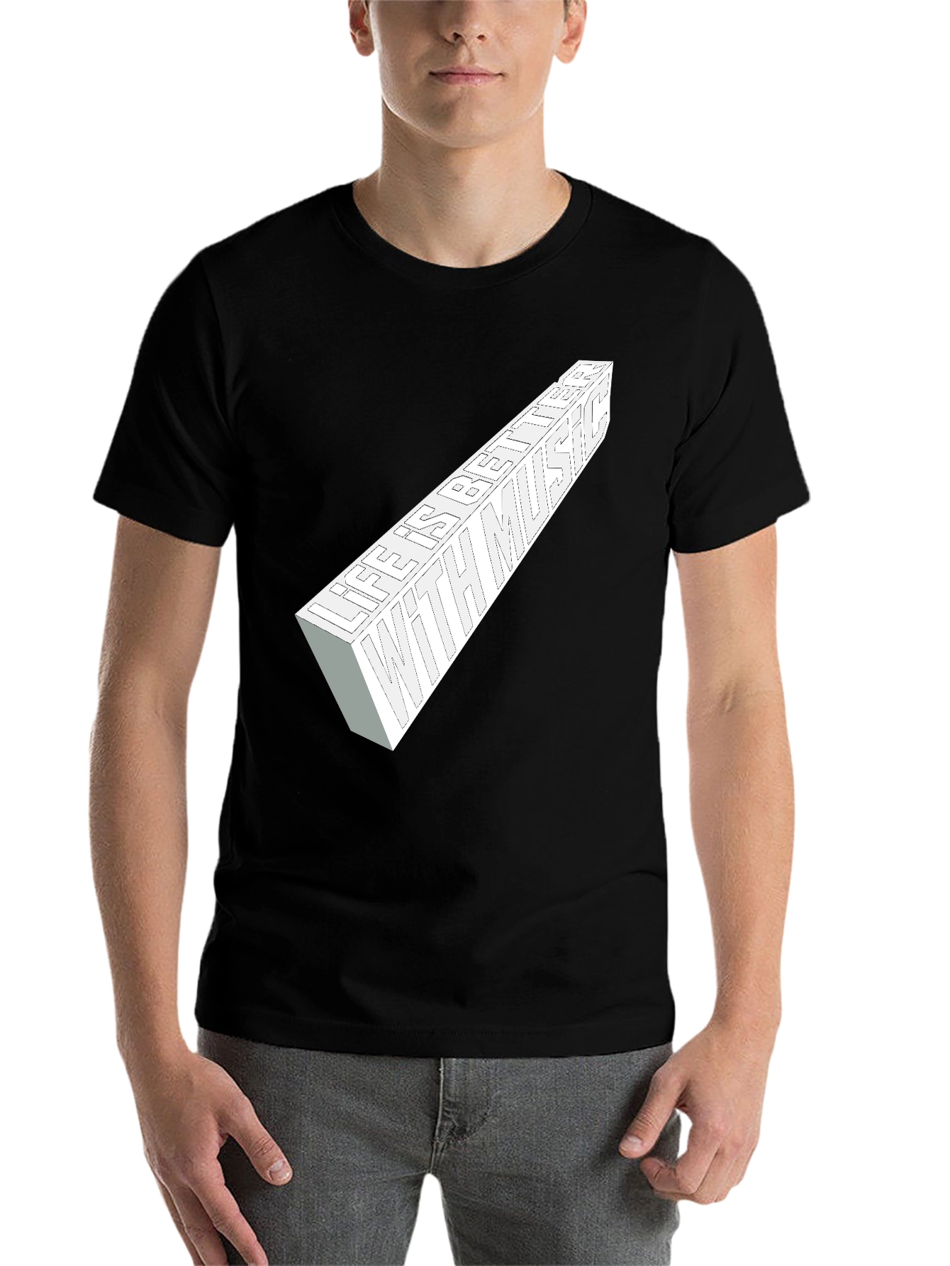 Black Life is Better with Music Black Graphic Tee view 7