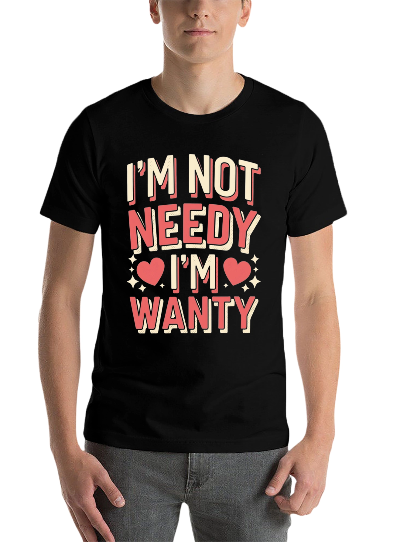 Black I'm Not Needy I'm Wanty Graphic Tee view 7