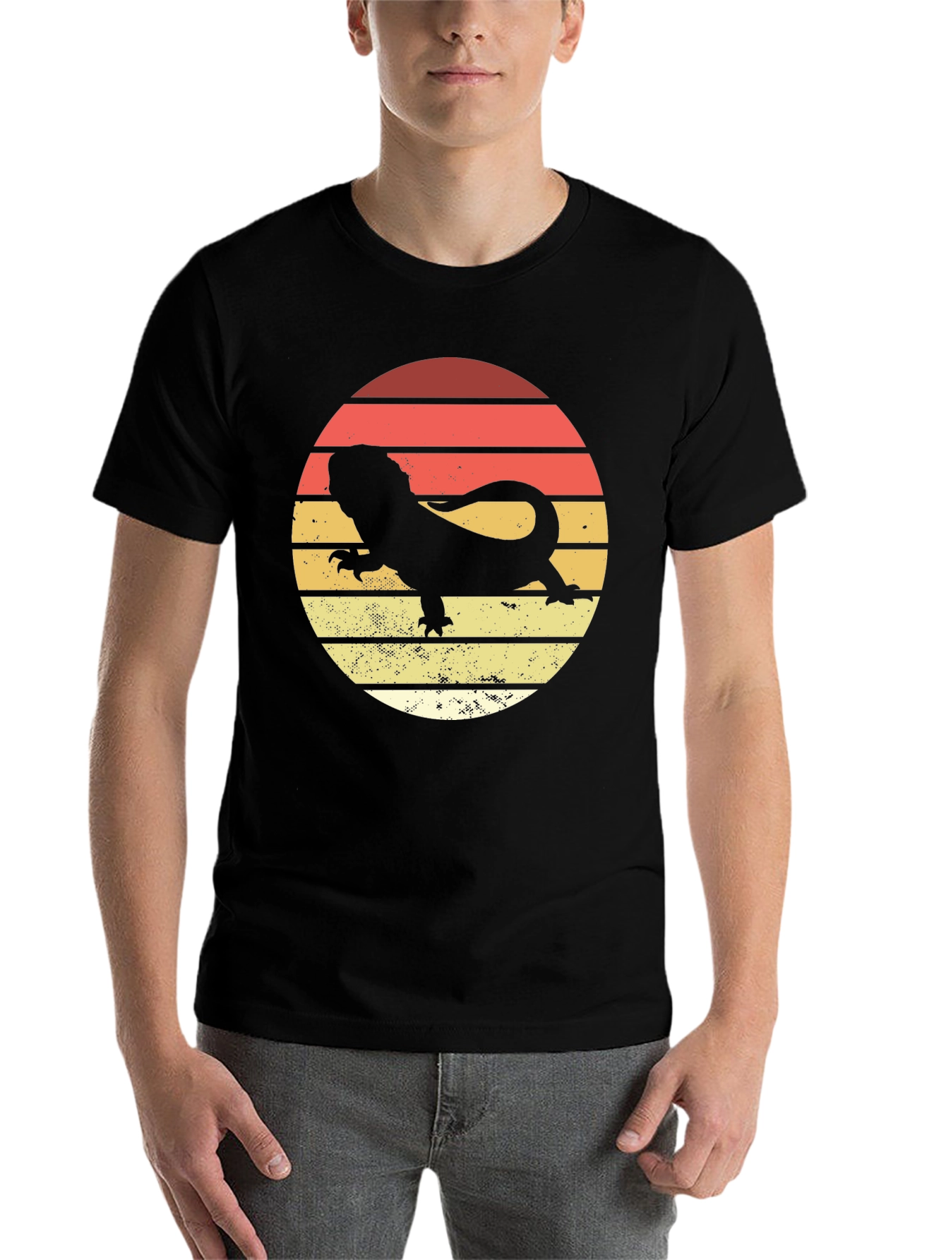 Black Bearded Dragon Sunset T-Shirt view 7