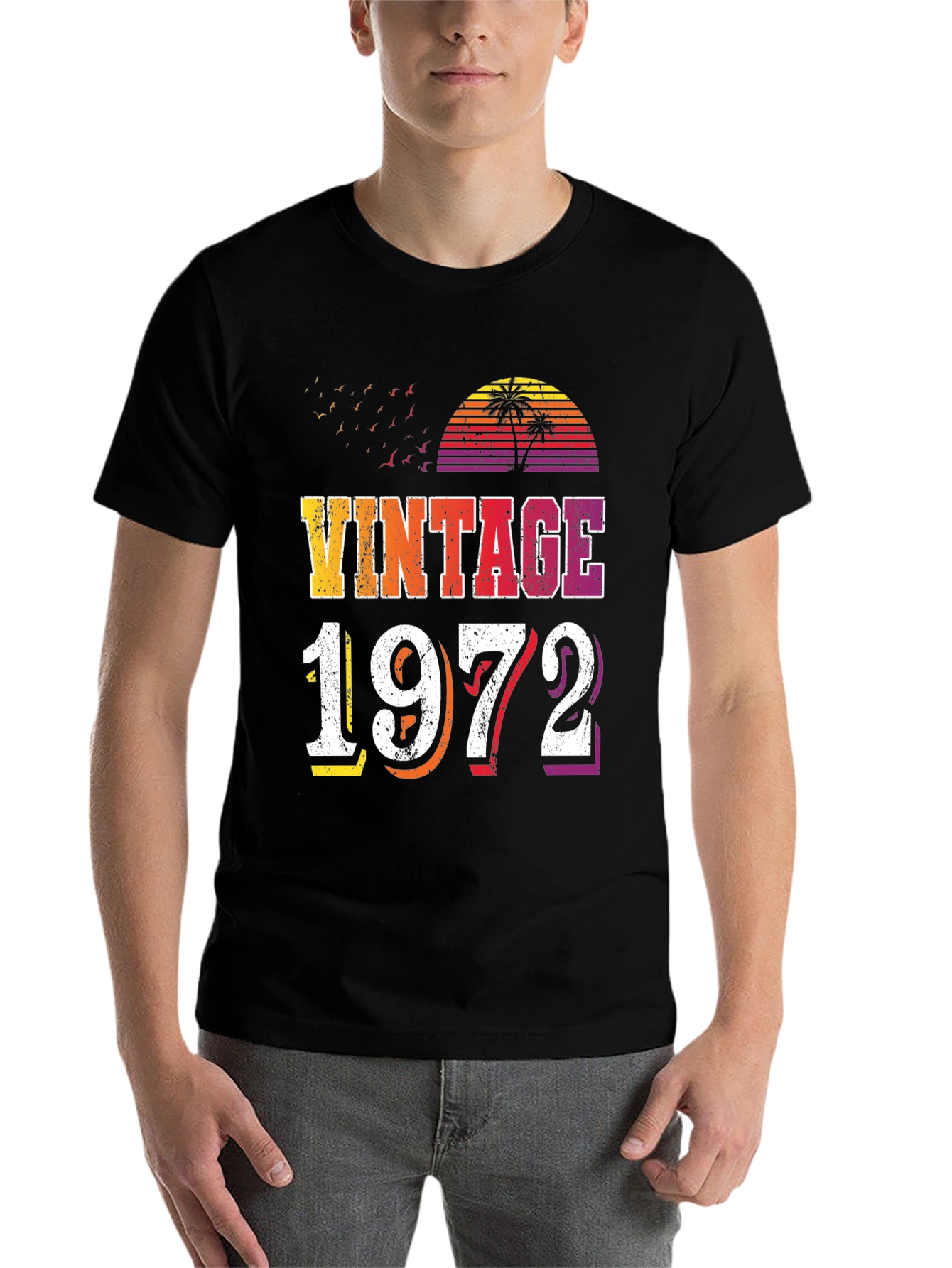 Black Vintage 1972 Graphic T-Shirt Retro Style view 7