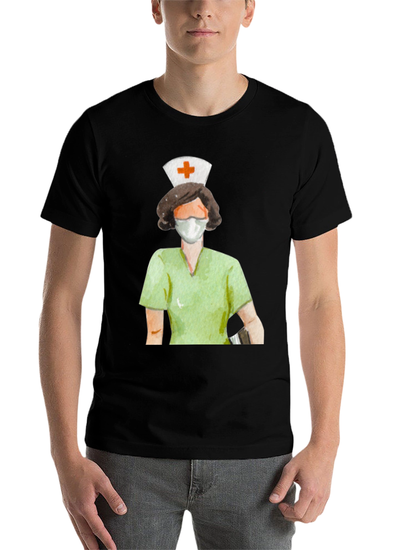 Black Nurse Graphic Tee - Unisex Short Sleeve T-Shirt view 7