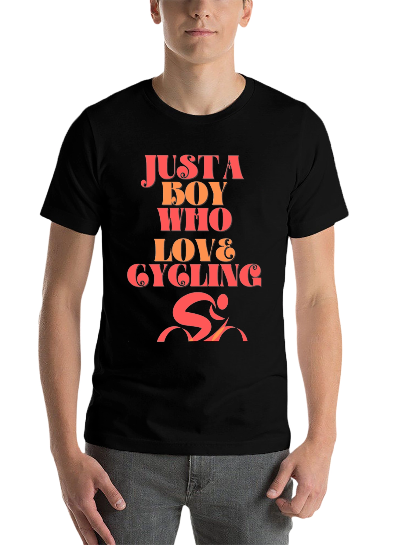 Black Boy Who Loves Cycling Graphic T-Shirt view 7