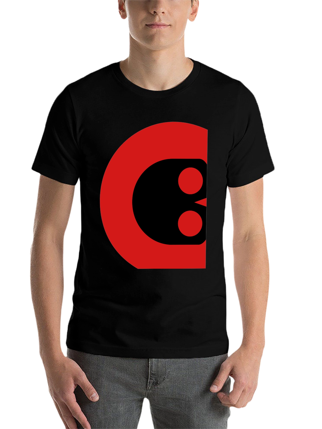 Black Bold Graphic Tee - Abstract Red and Black Design view 7
