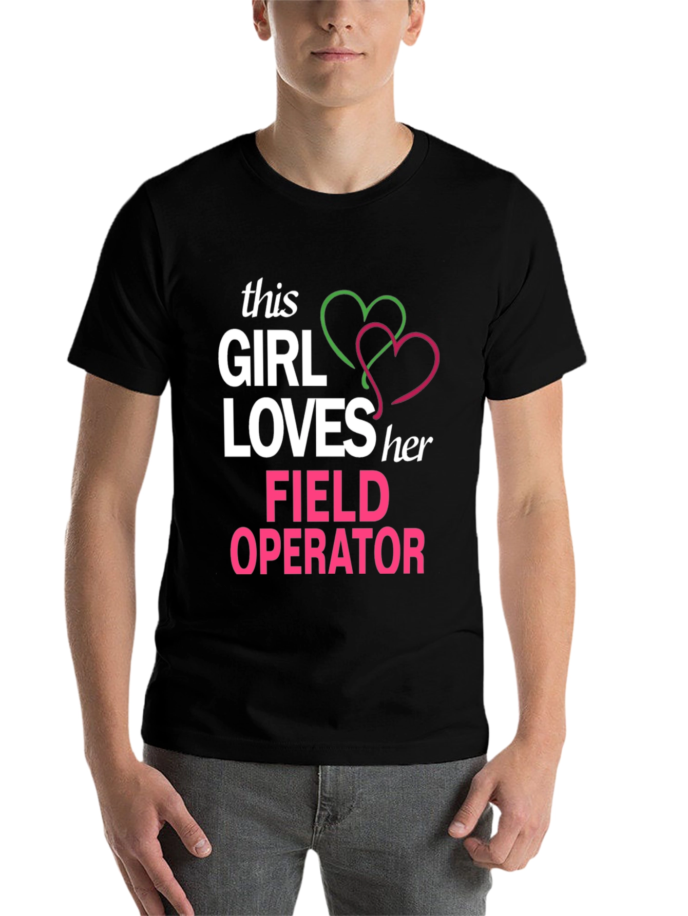 Black This Girl Loves Her Field Operator T-Shirt view 7