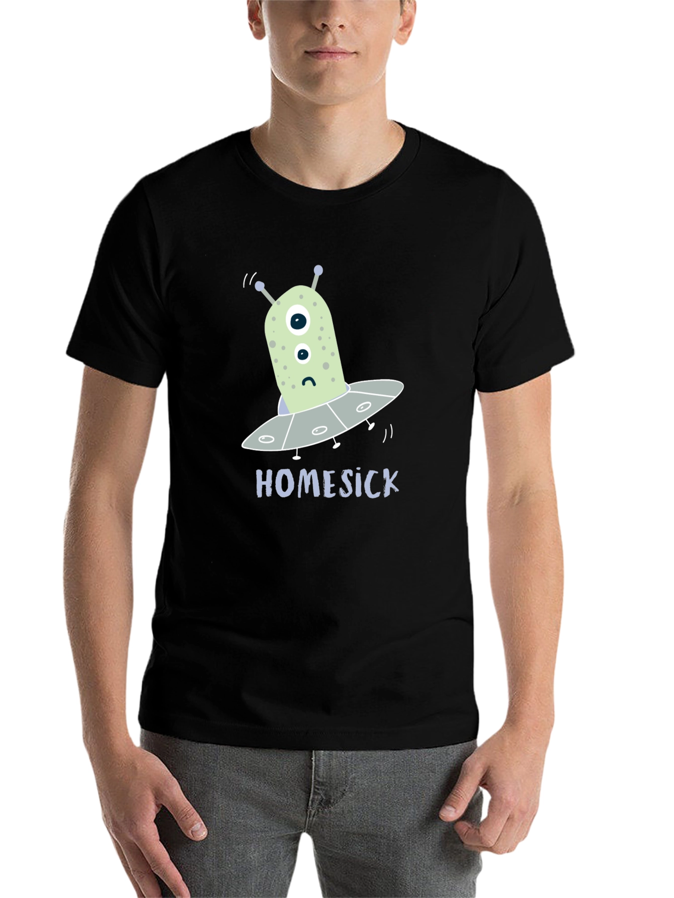 Black Homesick Alien T-Shirt - Funny Space Tee view 7