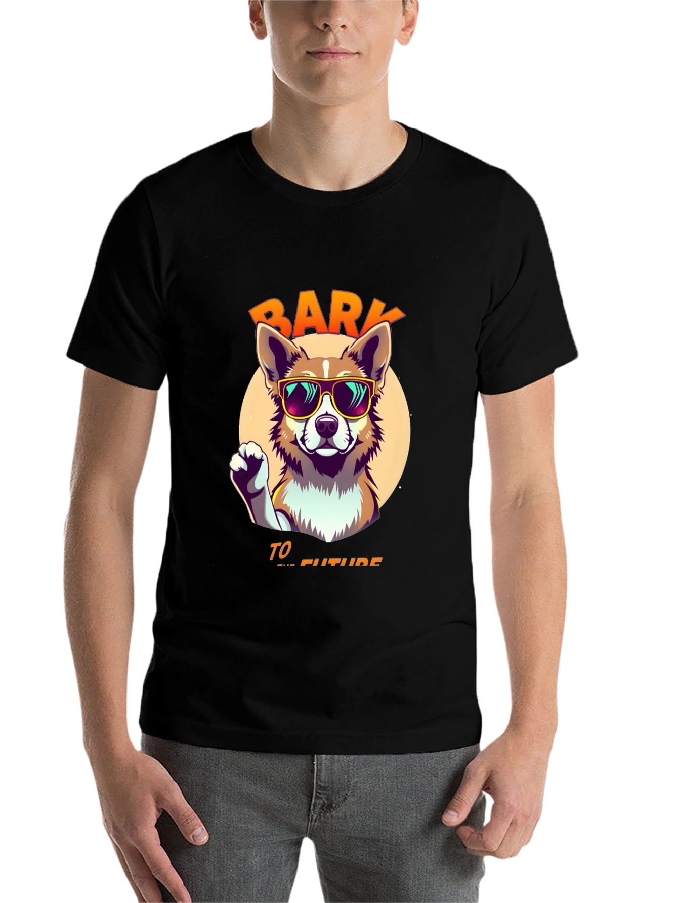 Black Bark to the Future Dog T-Shirt view 7