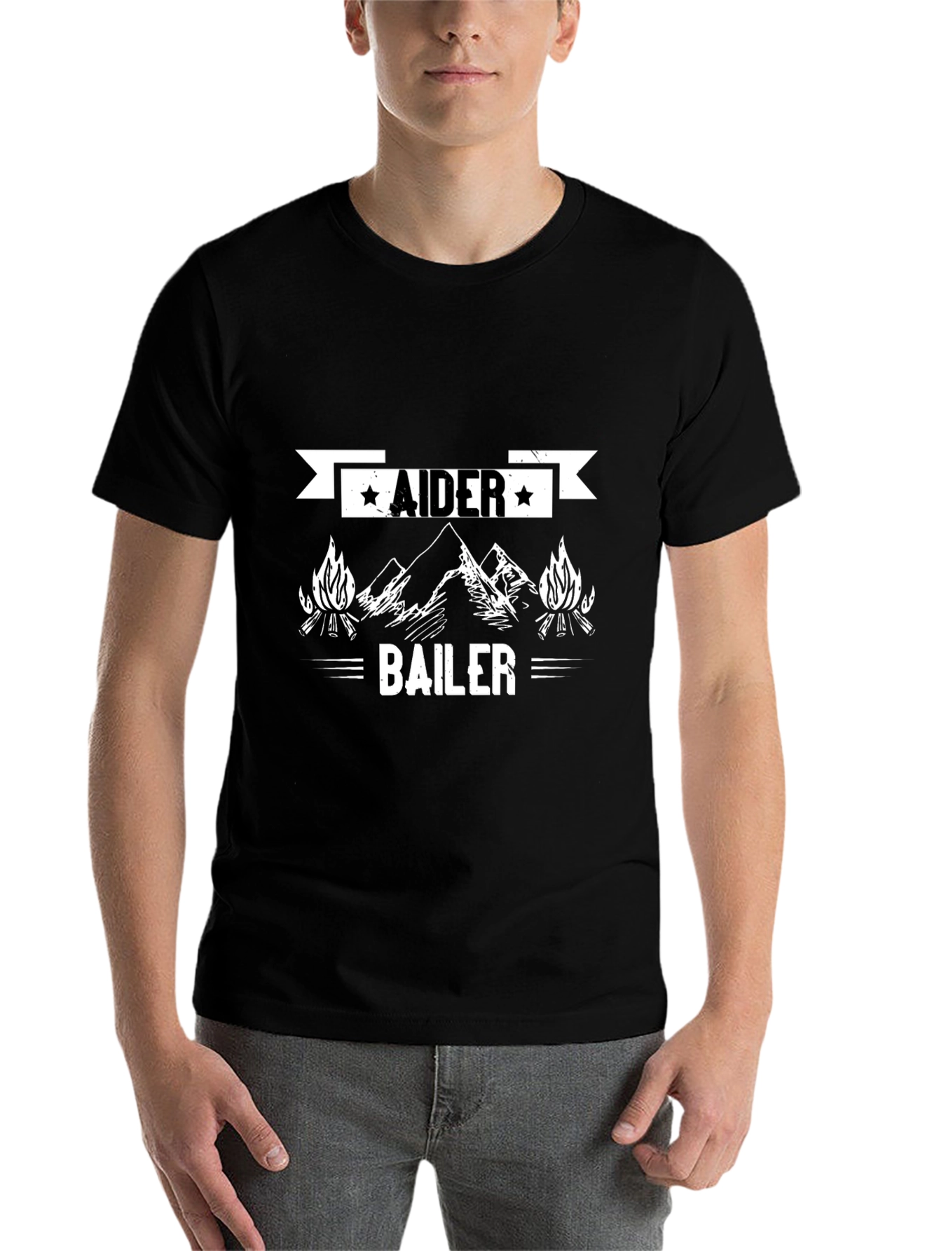 Black Aider Bailer Camping Adventure T-Shirt view 7