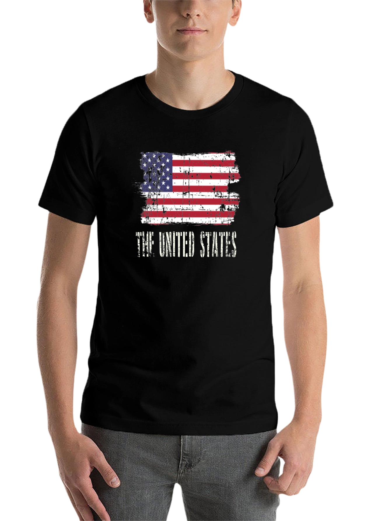 Black USA Flag T-Shirt Patriotic United States Vintage Look view 7