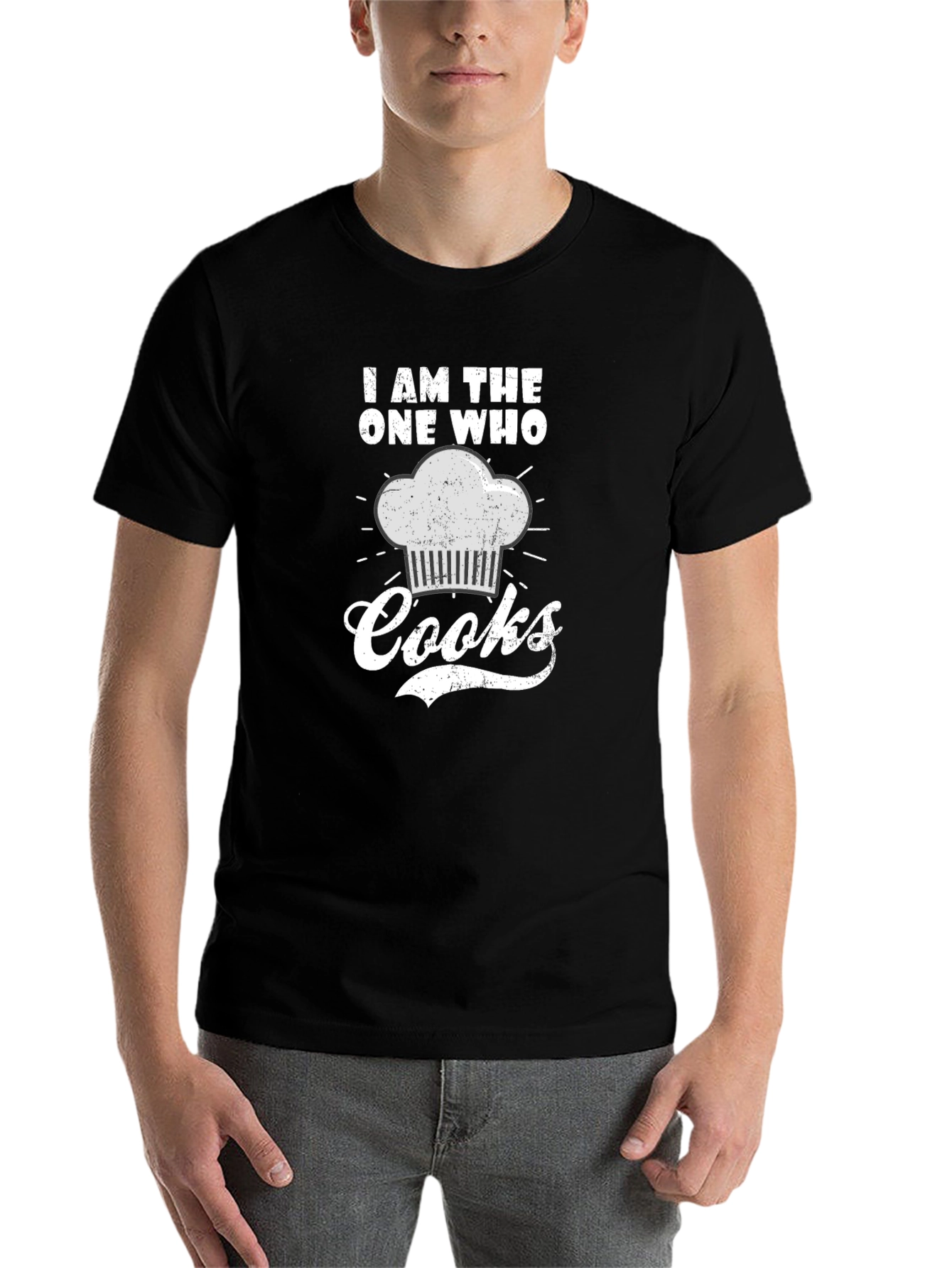 Black I AM THE ONE WHO Cooks Graphic Tee view 7
