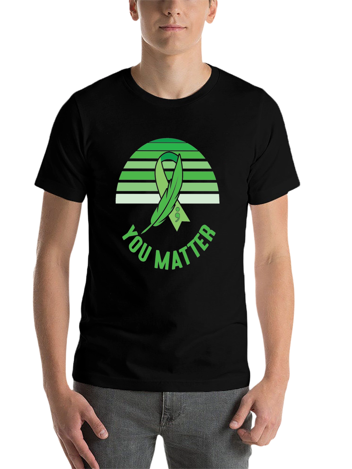 Black You Matter T-Shirt: Mental Health Awareness view 7