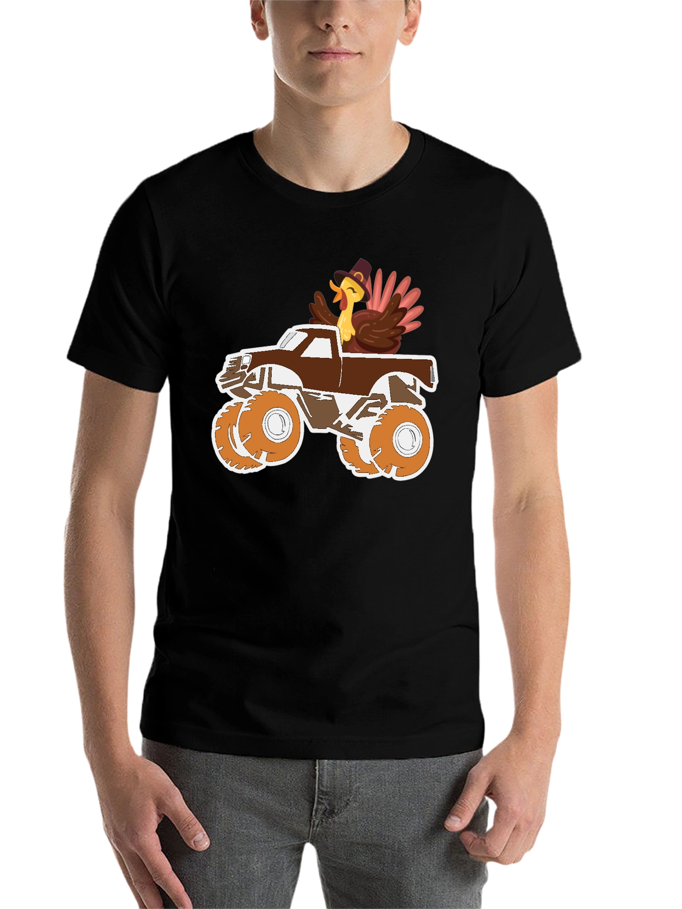 Black Turkey Monster Truck Graphic Tee view 7