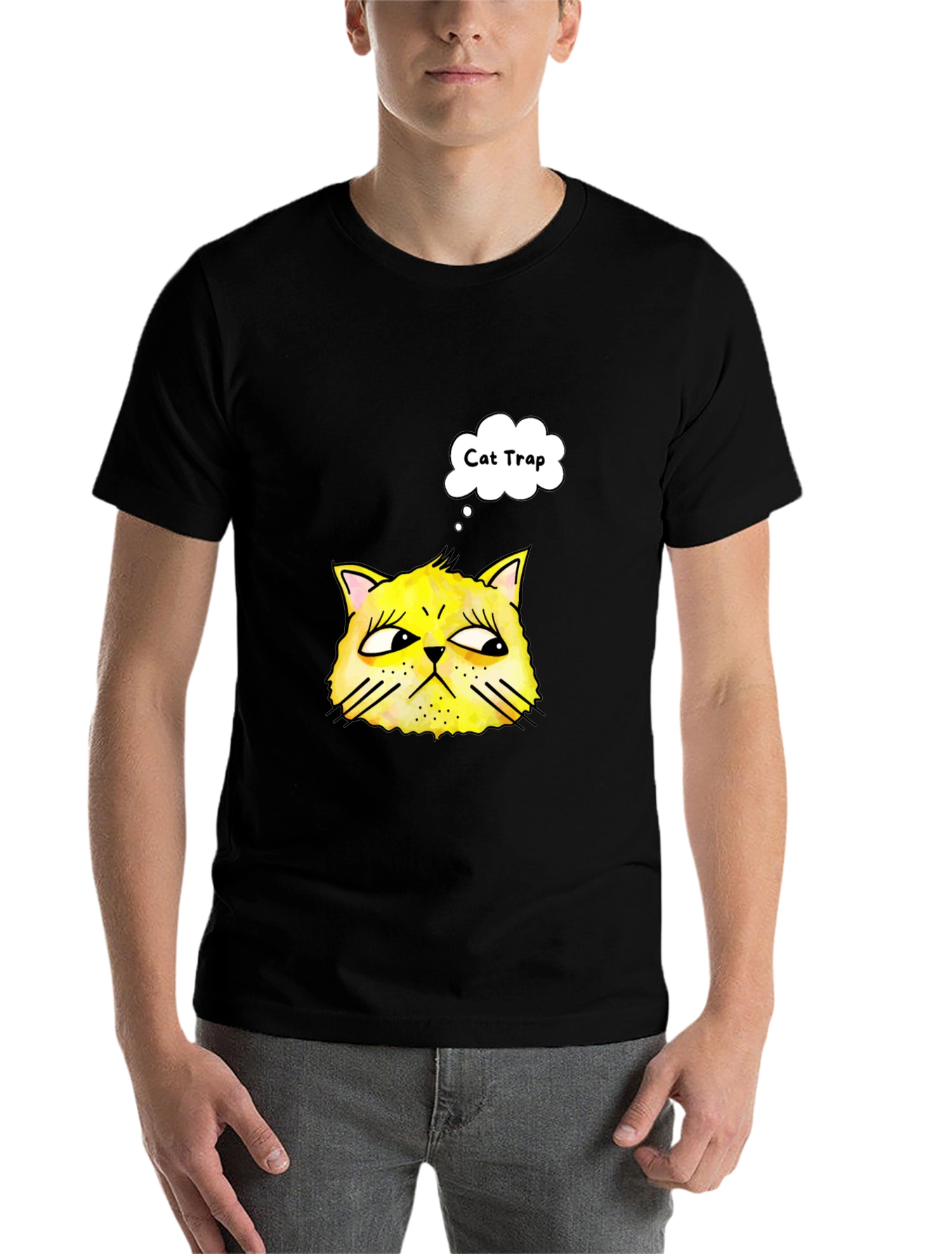 Black Cat Trap T-Shirt - Funny Graphic Tee view 7