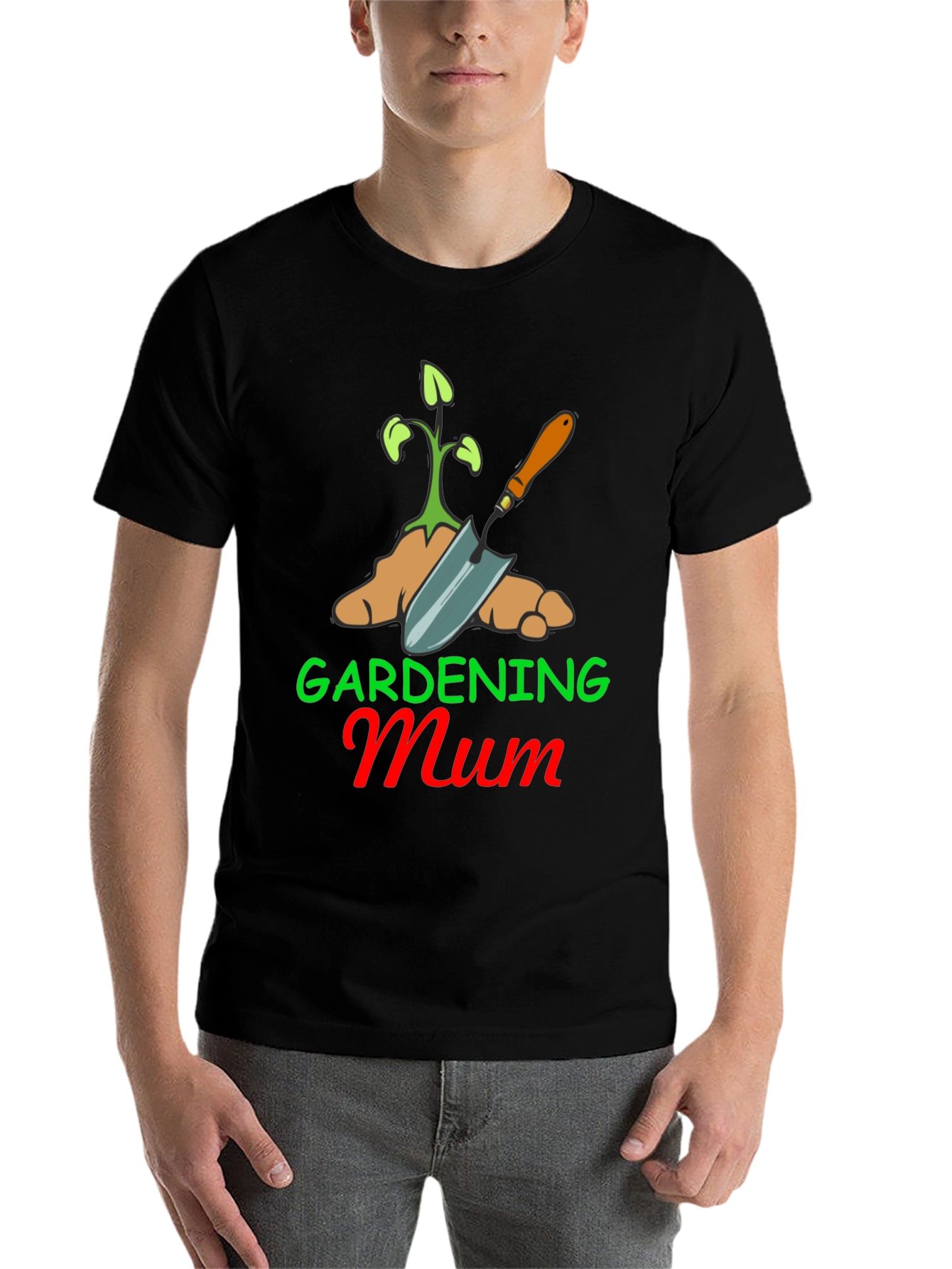 Black Gardening Mum T-Shirt - Black Cotton Blend view 7