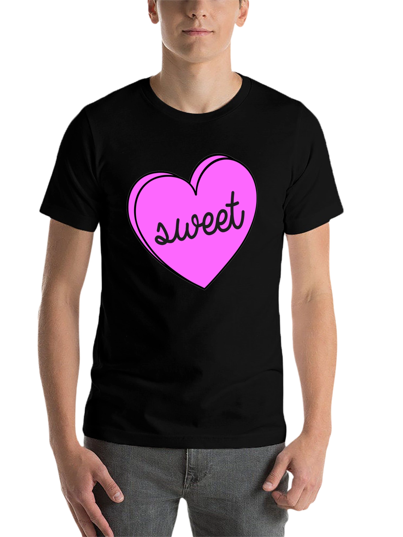 Black Sweet Heart Valentine's Day T-Shirt view 7