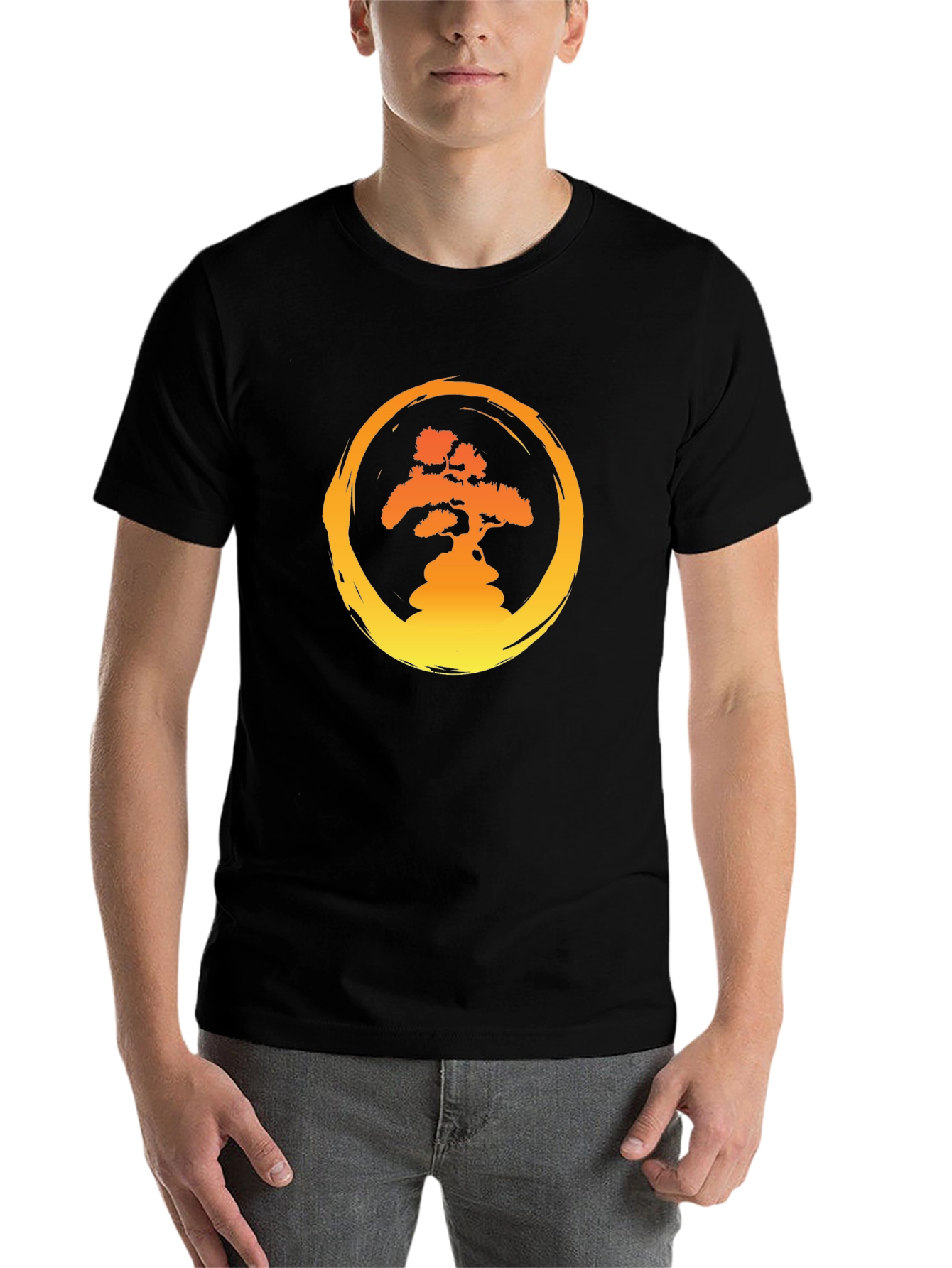 Black Zen Bonsai T-Shirt -  Enso Circle view 7