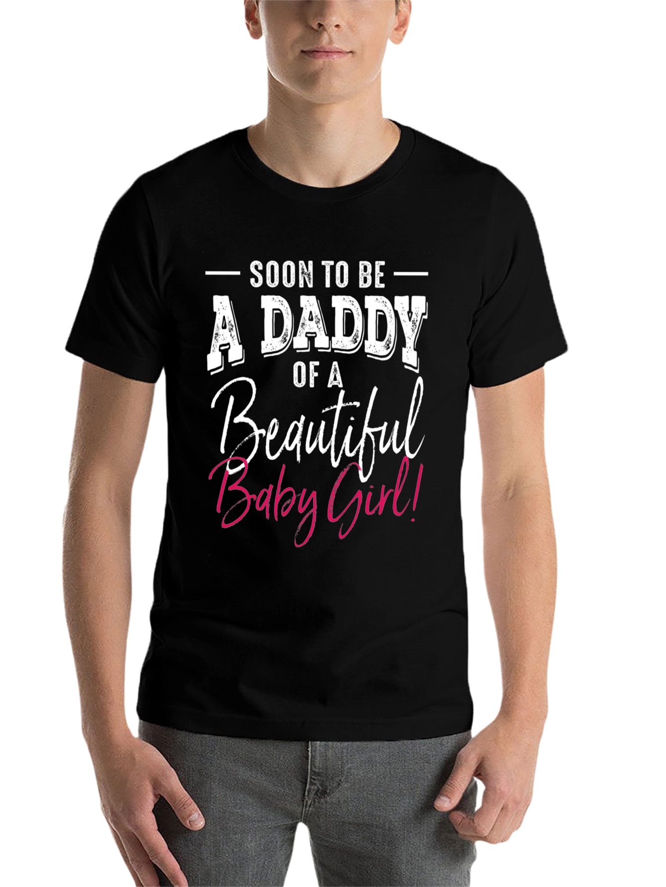 Black Soon To Be A Daddy of A Beautiful Baby Girl T-Shirt view 7
