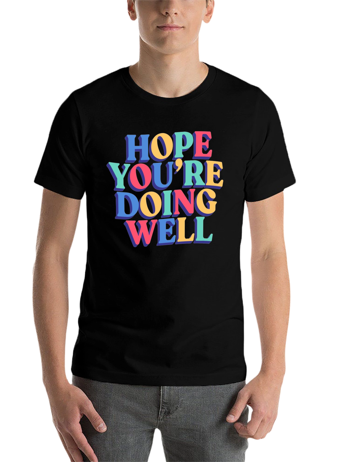 Black Hope You're Doing Well Graphic Tee view 7