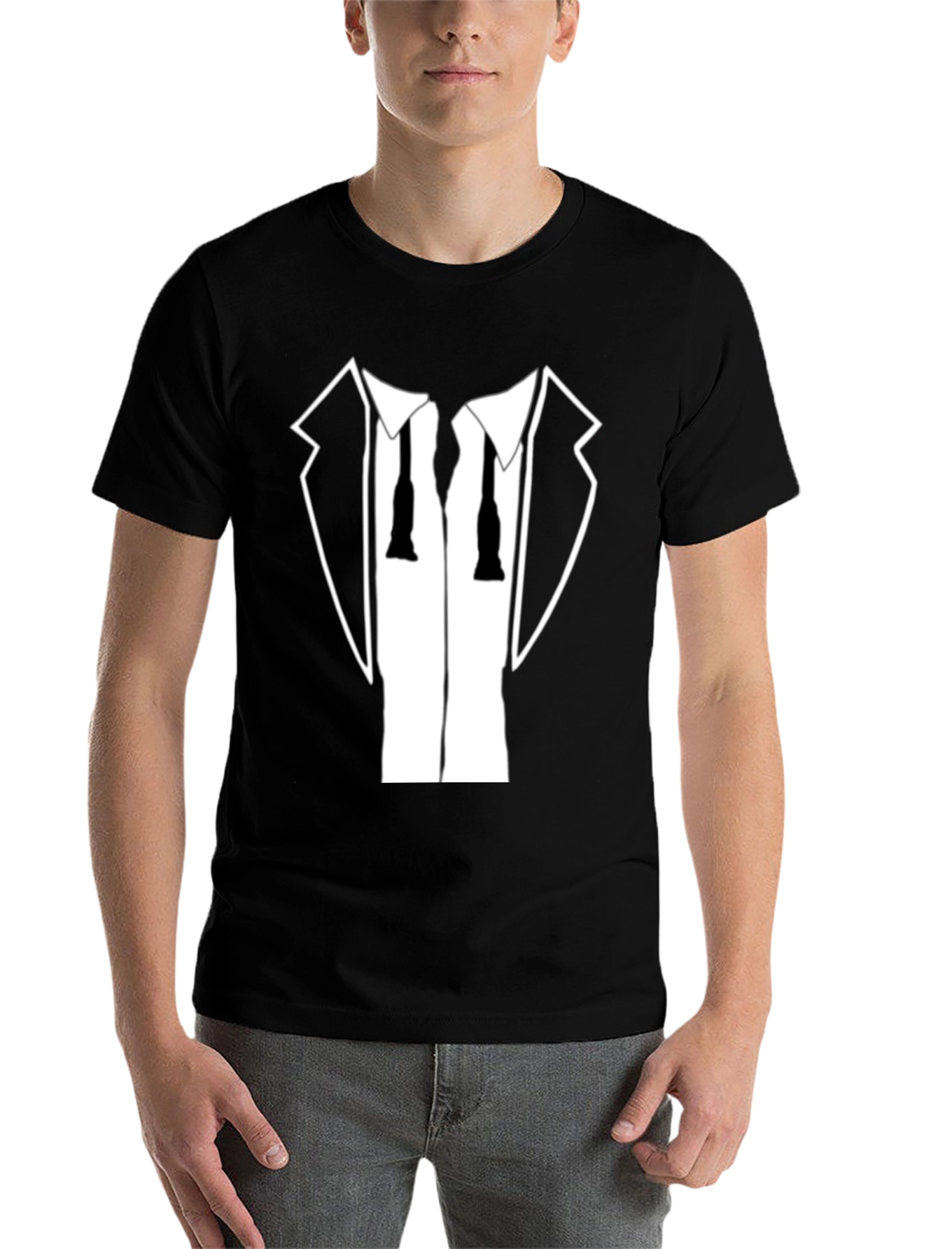 Black Tuxedo T-Shirt - Funny Dress Up Tee view 7