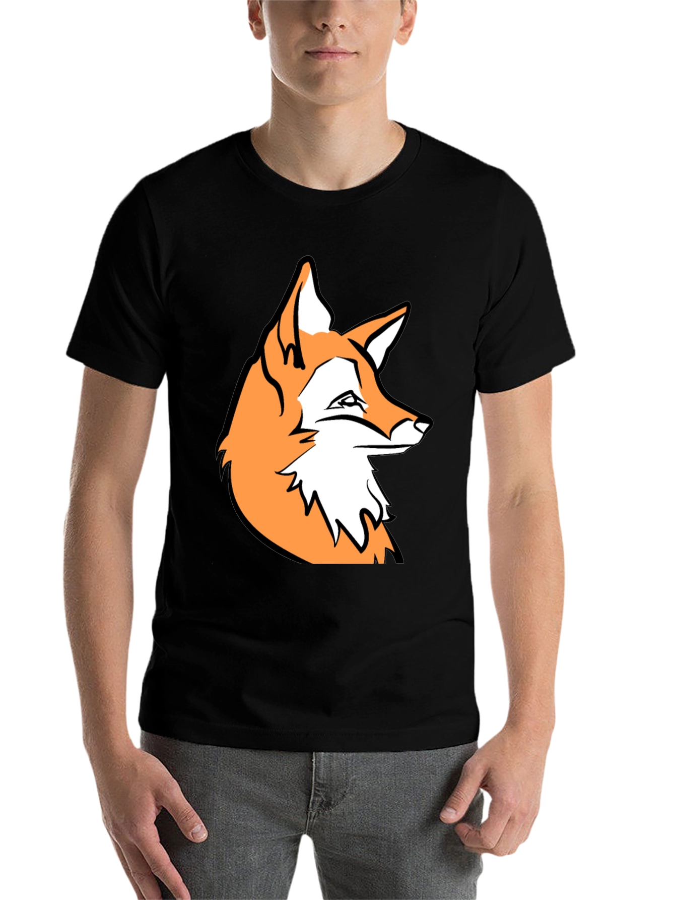 Black Fox Graphic Black T-Shirt - Stylish Casual Wear view 7