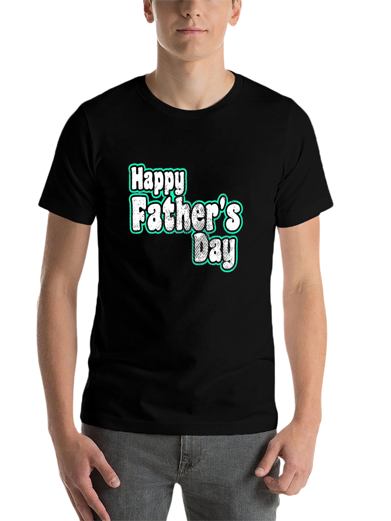 Black Happy Father's Day Black T-Shirt view 7