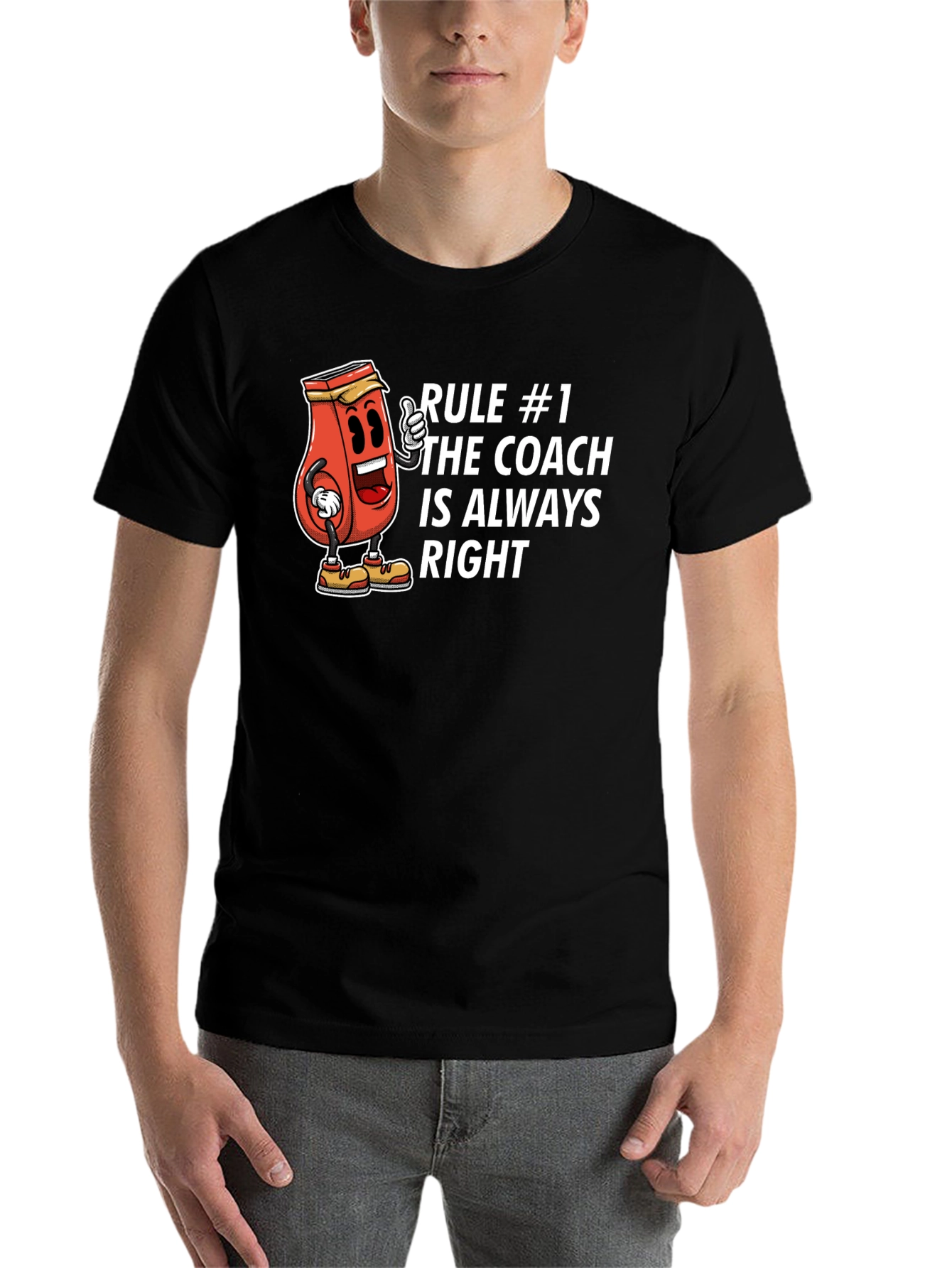 Black Coach Always Right T-Shirt - Funny Cartoon Style view 7