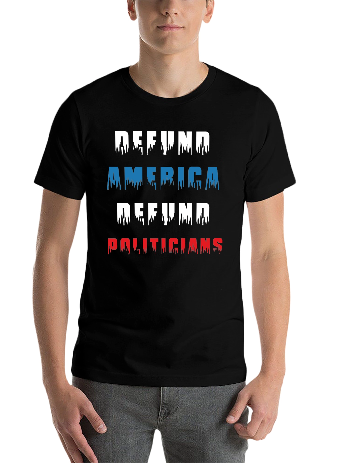 Black Defund America Politicians Graphic Tee view 7