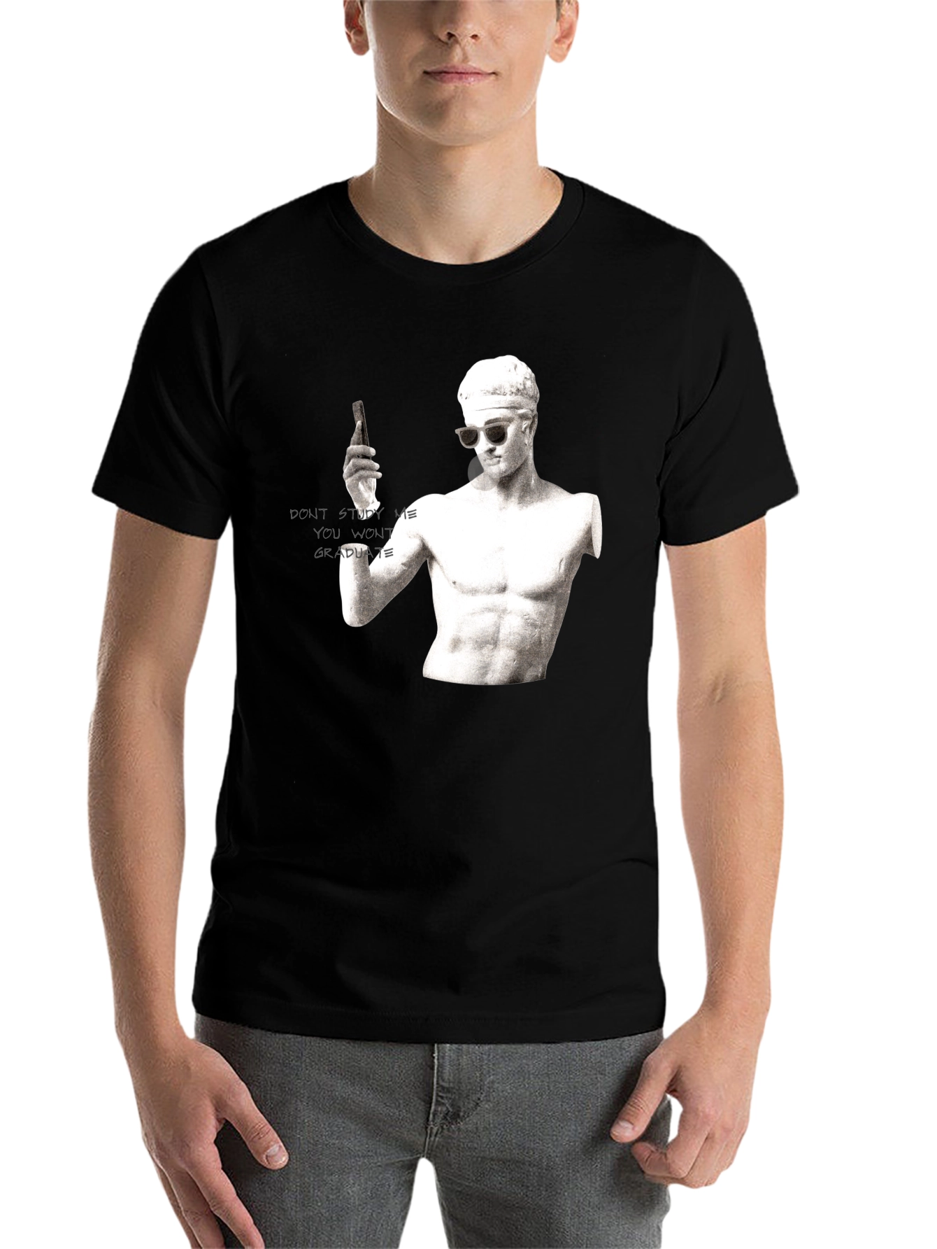 Black Humorous Student T-Shirt - Study Me & Fail view 7