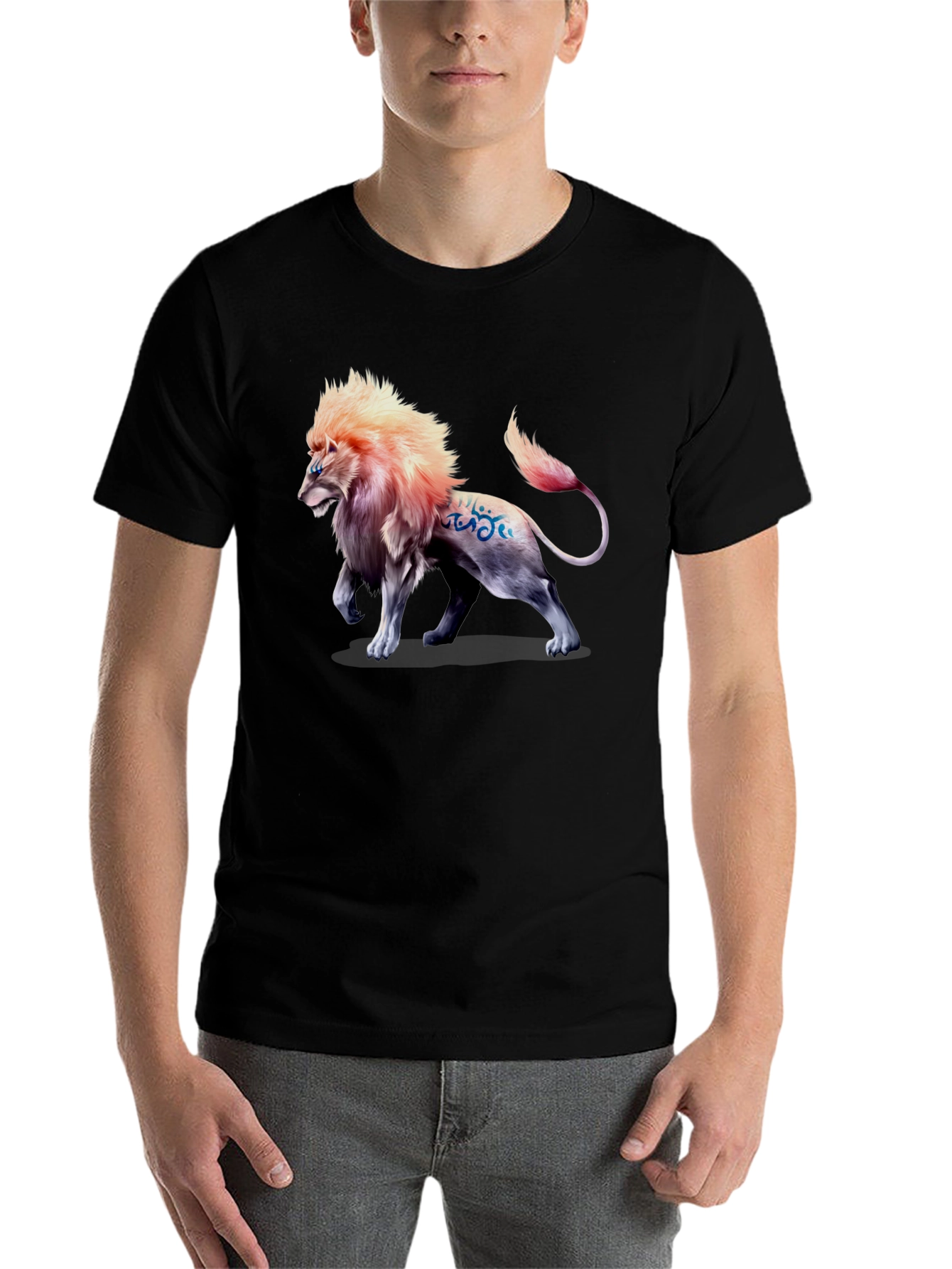 Black Lion Graphic Print T-Shirt - Bold Style view 7