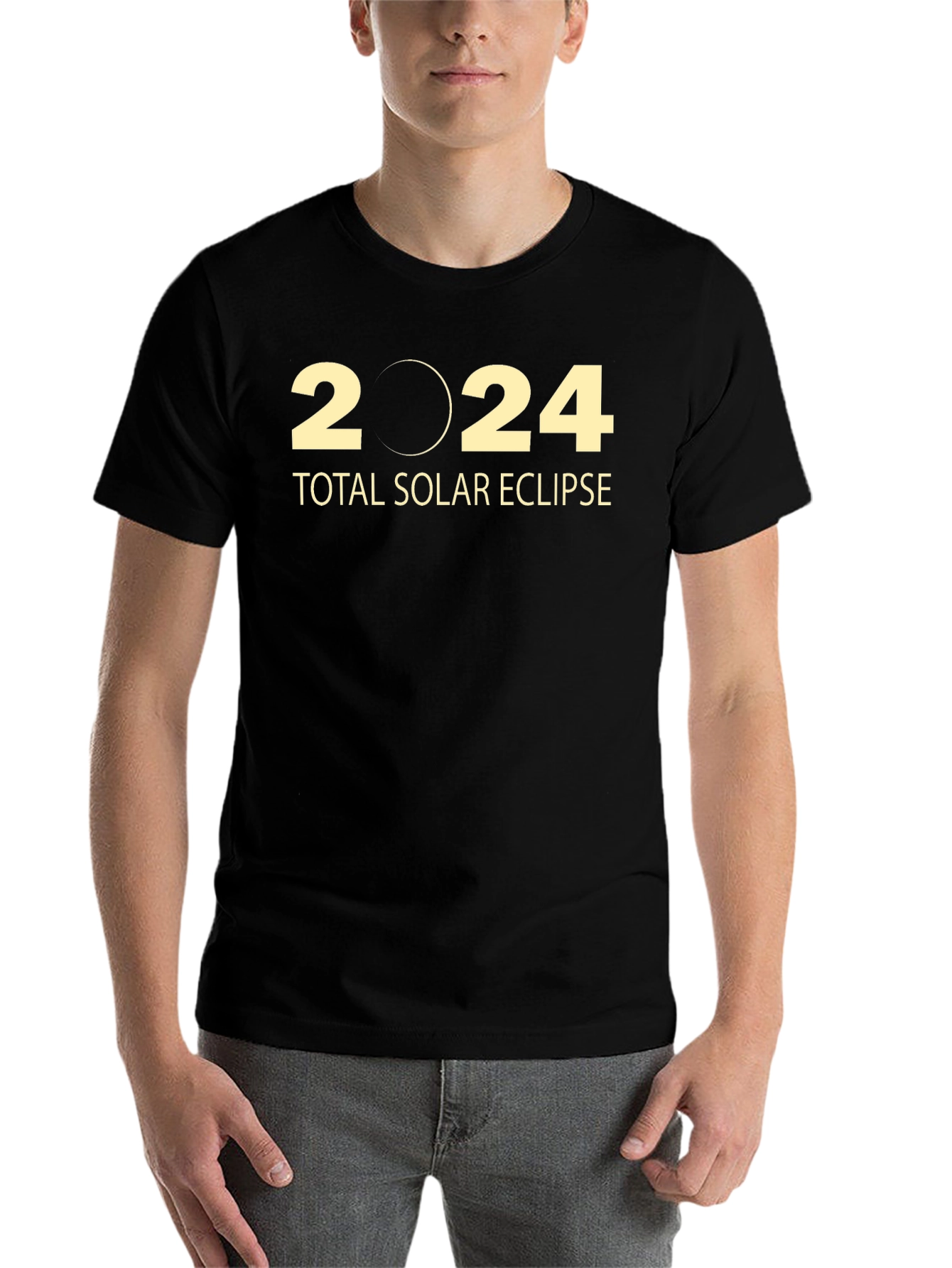Black 2024 Total Solar Eclipse Black T-Shirt view 7