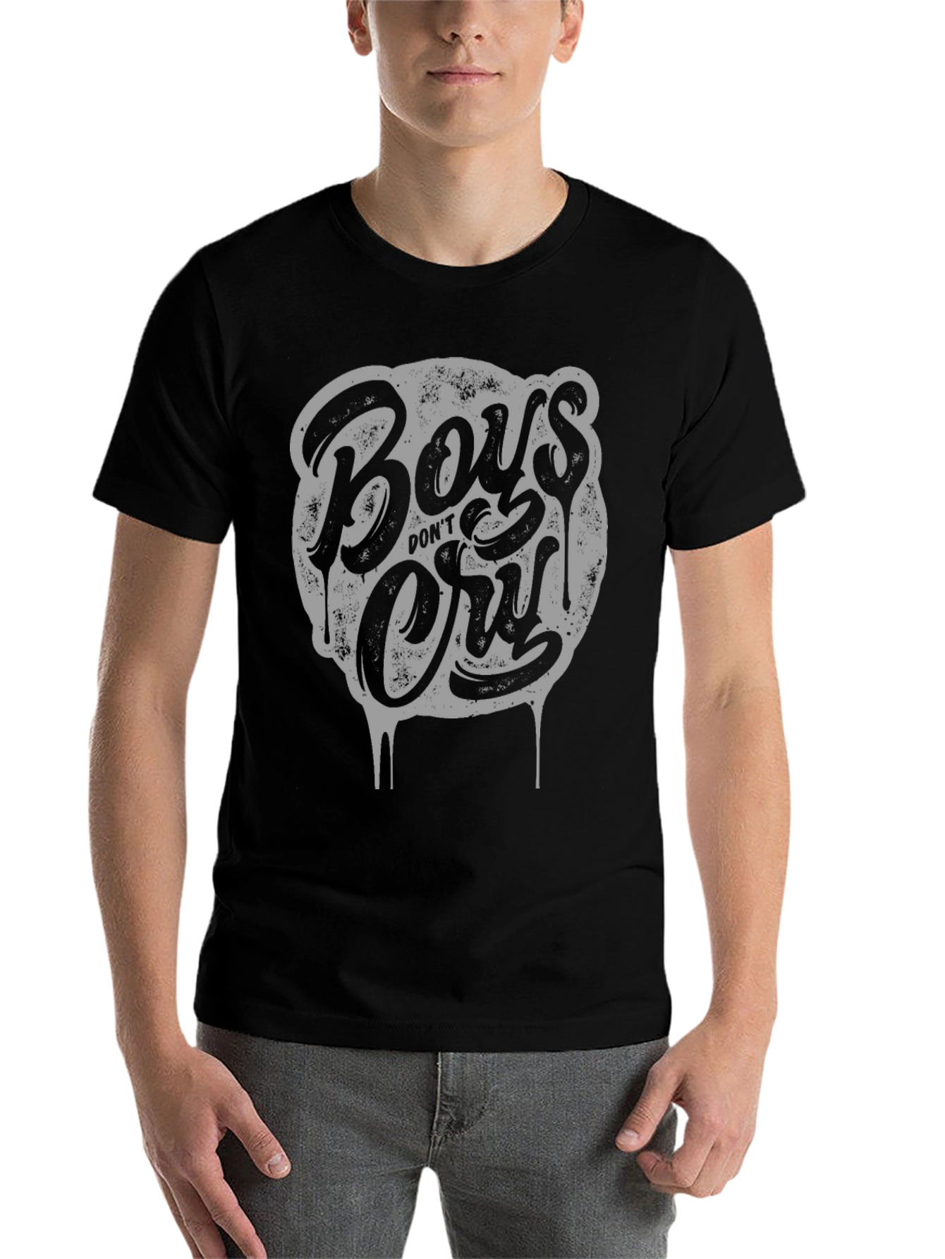 Black Boys Don't Cry Graphic Tee - Stylish Crew Neck T-Shirt view 7