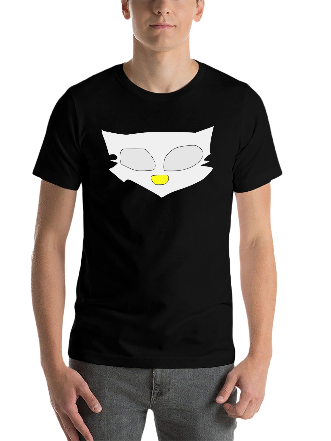 Black Abstract Owl Graphic Tee - Soft Cotton Blend view 7