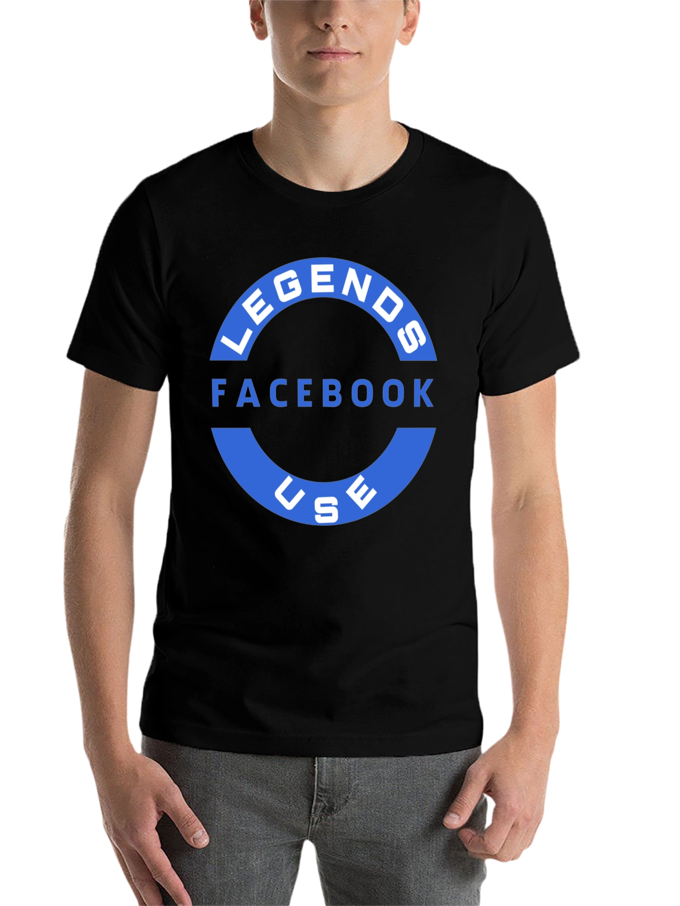 Black Legends Facebook Use T-Shirt - Black view 7