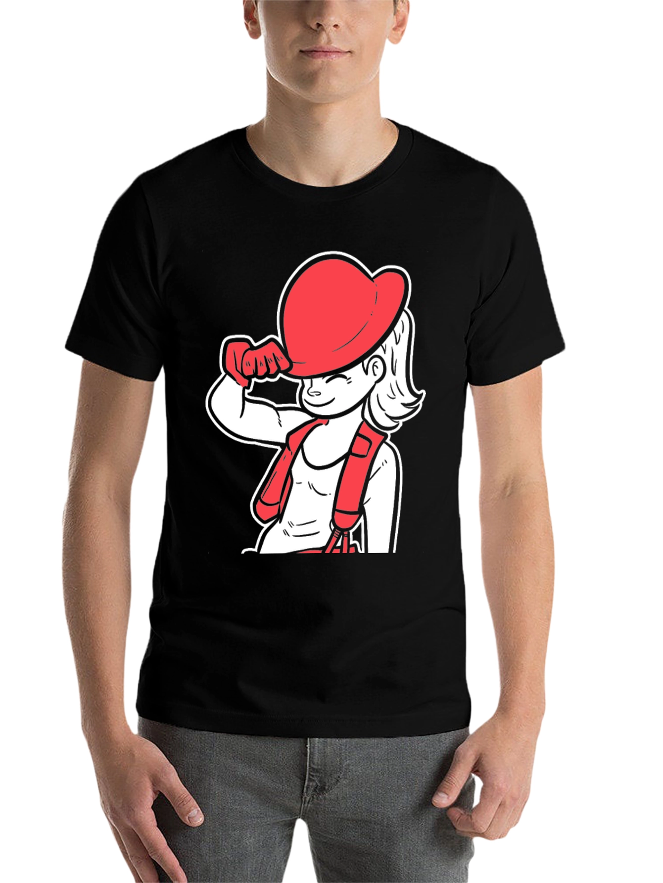 Black Cartoon Graphic Black T-Shirt view 7