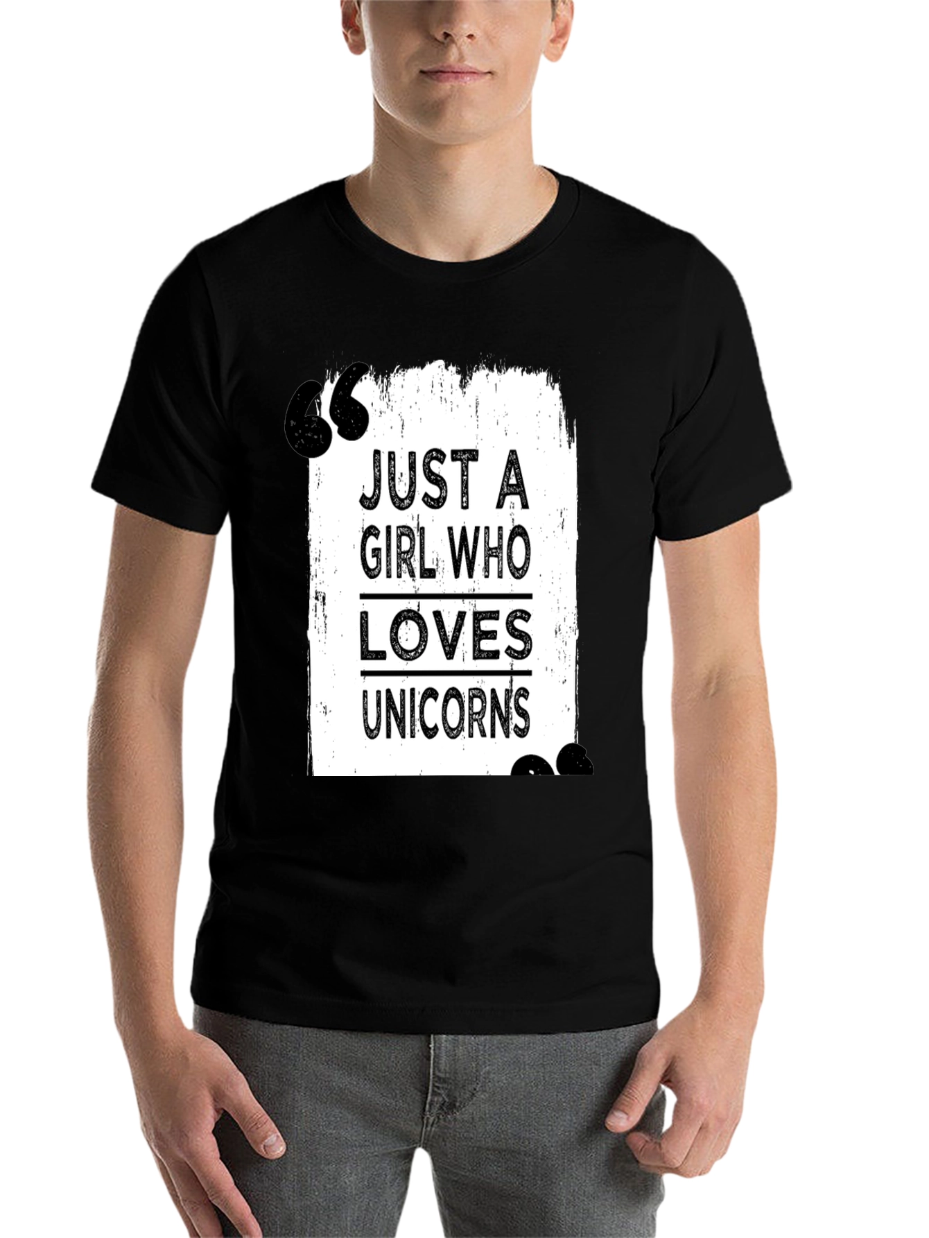 Black Just a Girl Who Loves Unicorns T-Shirt view 7