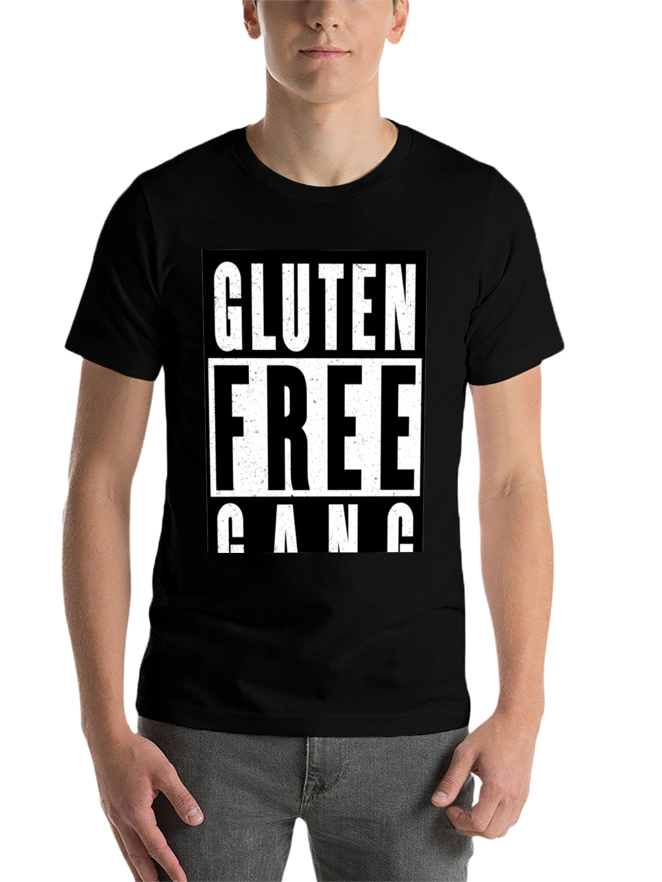 Black Gluten Free Gang T-Shirt -  Bold Graphic Tee view 7