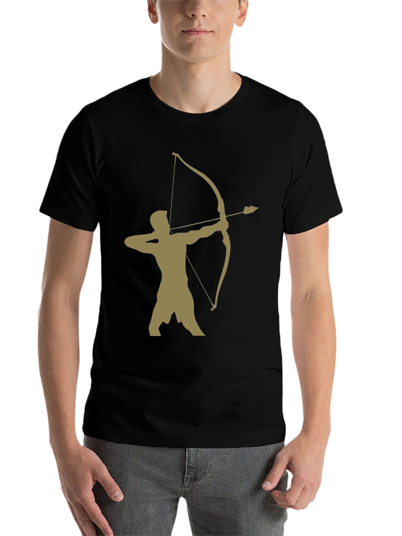 Black Archer Graphic Tee - Black Cotton Blend Casual Wear view 7