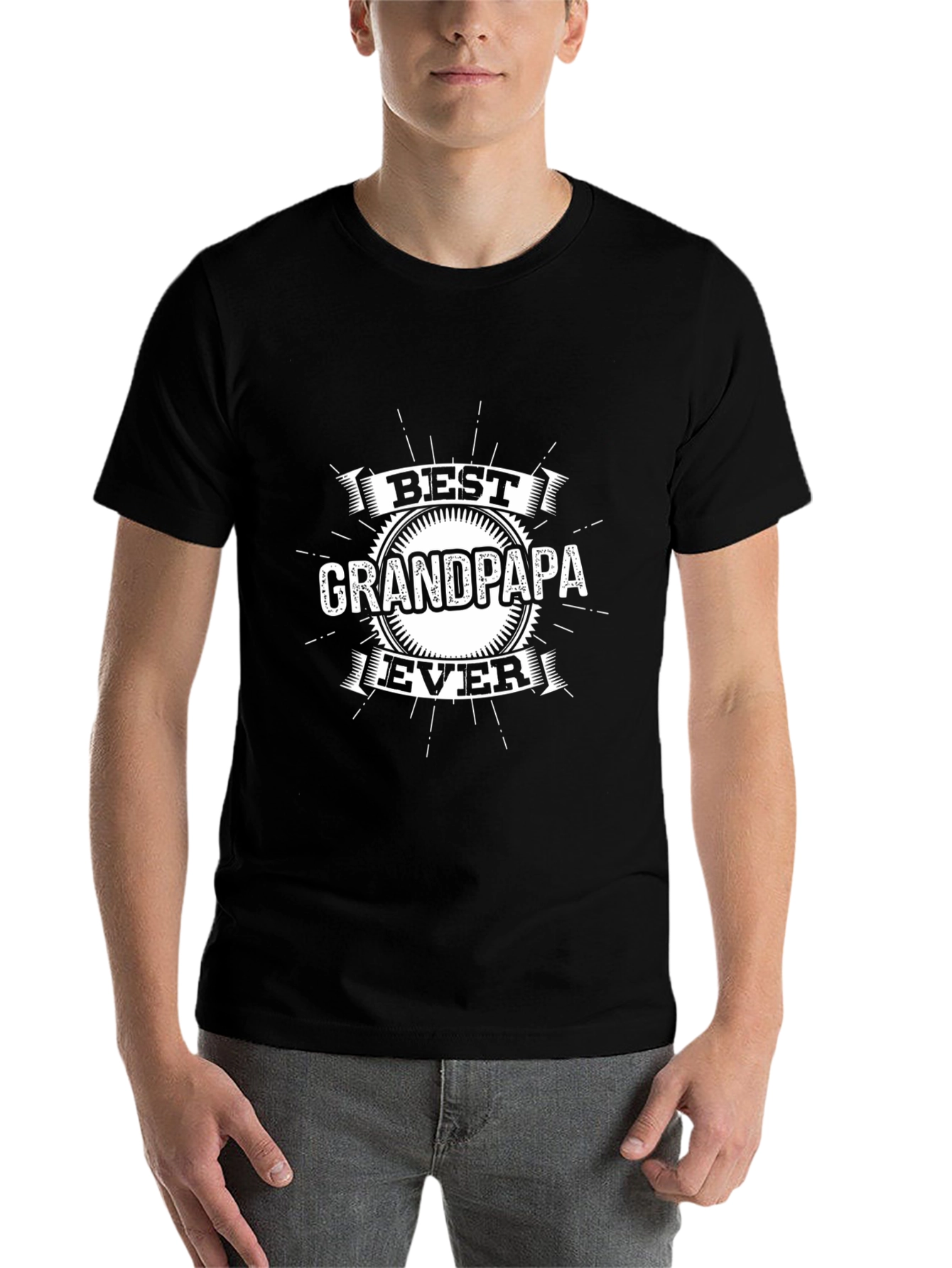 Black Best Grandpa Ever Graphic T-Shirt - Black view 7