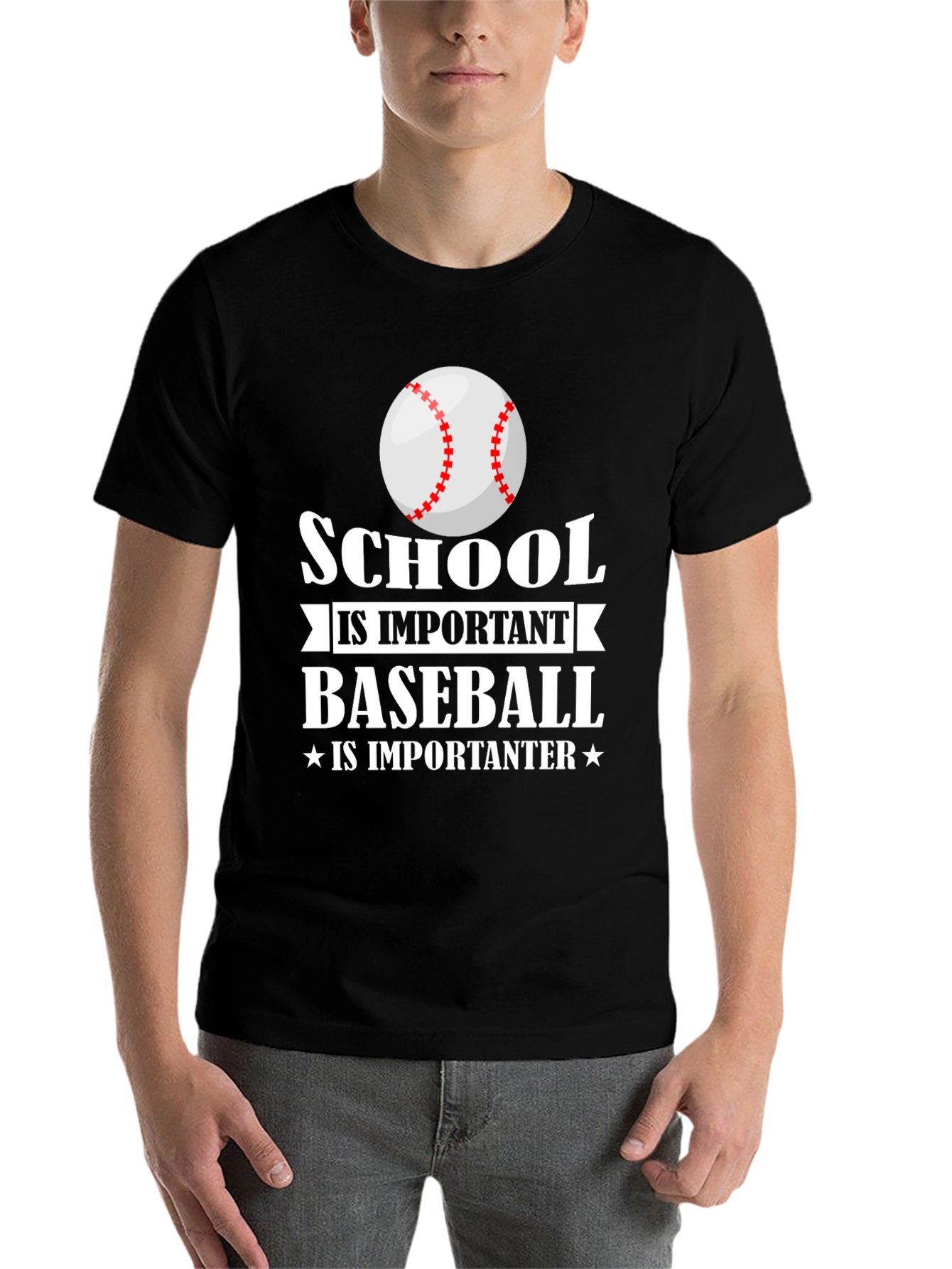 Black School is Important Baseball is Importanter T-Shirt view 7