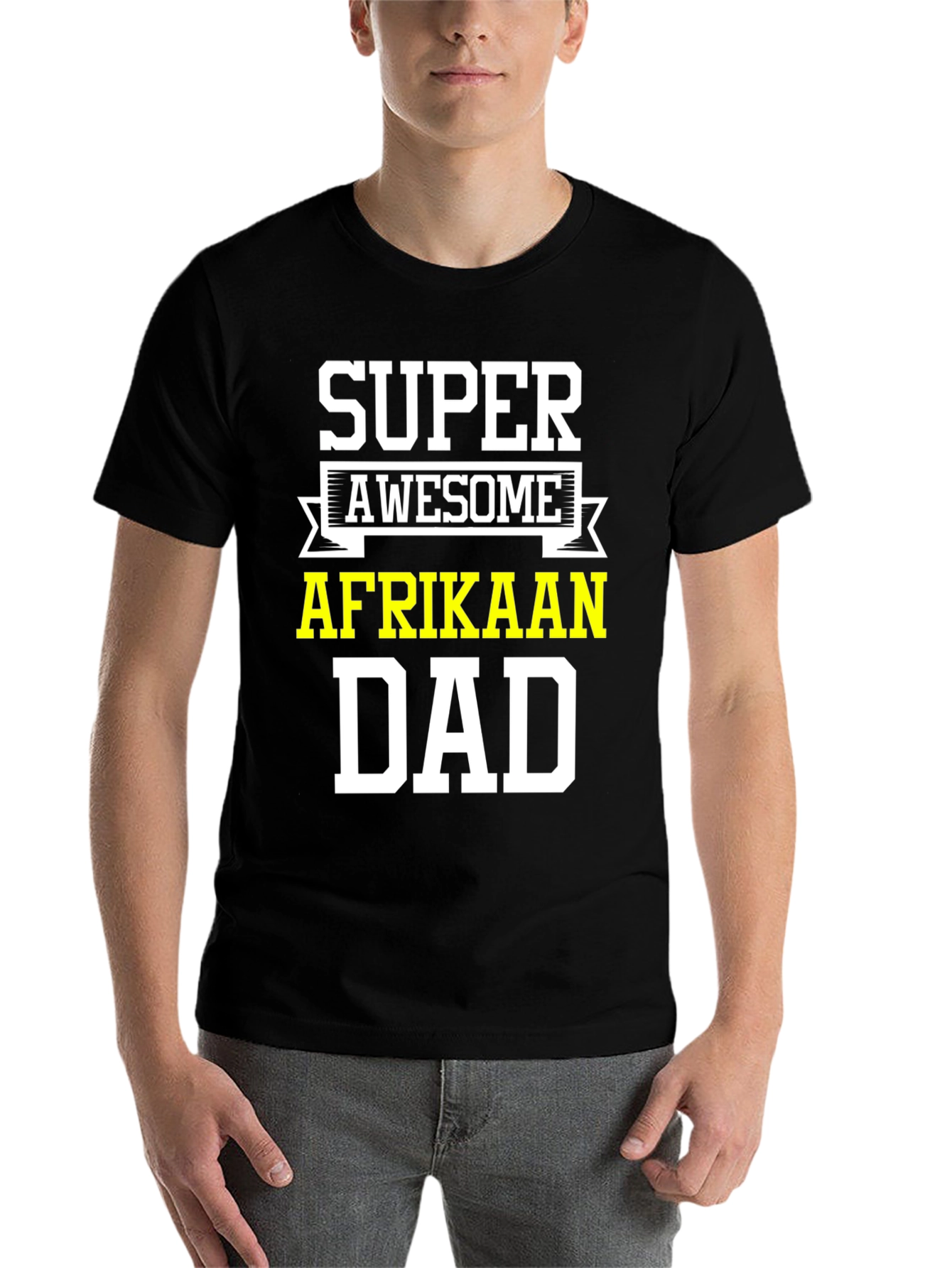 Black Super Awesome Afrikaan Dad T-Shirt view 7