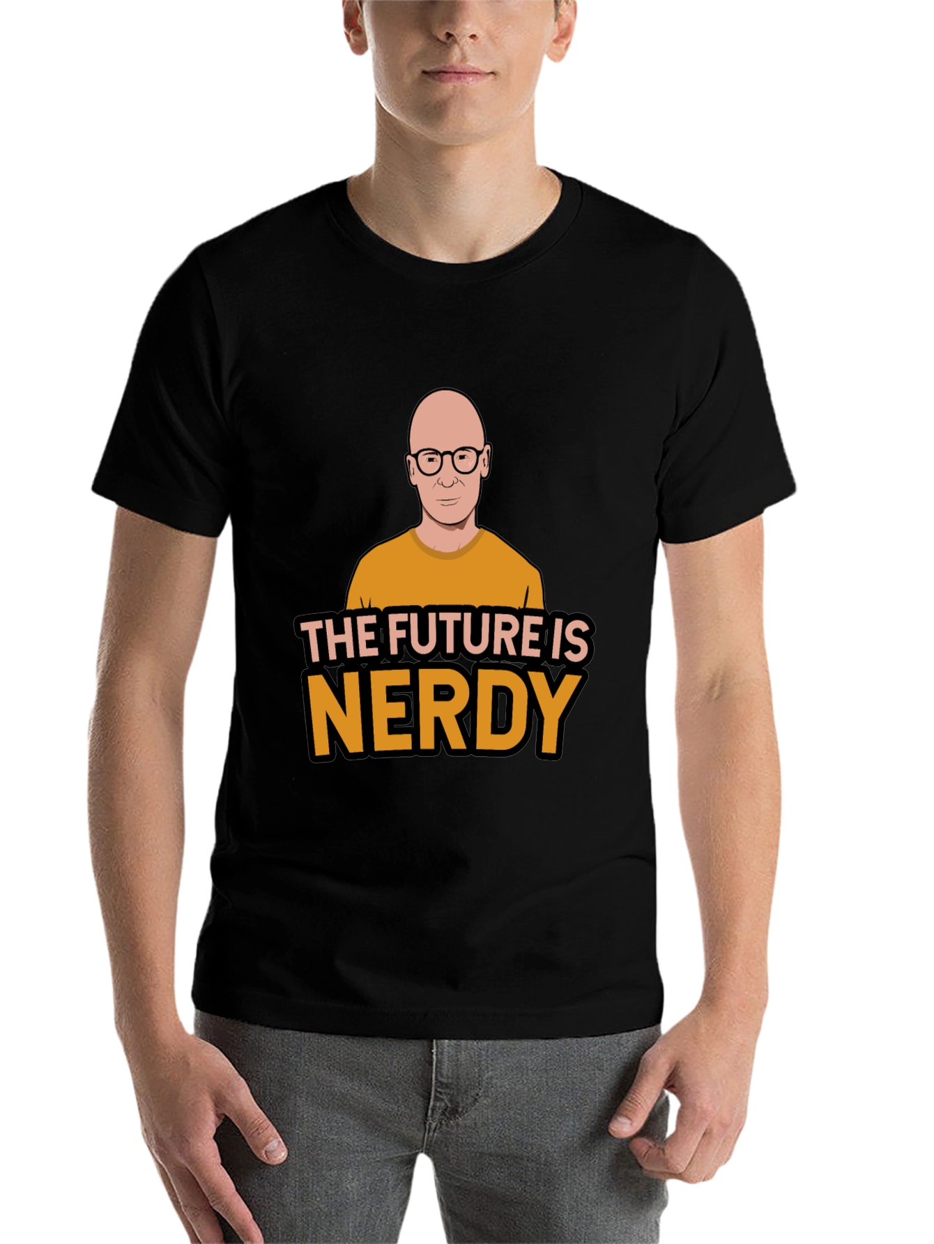 Black The Future is Nerdy Graphic T-Shirt view 7