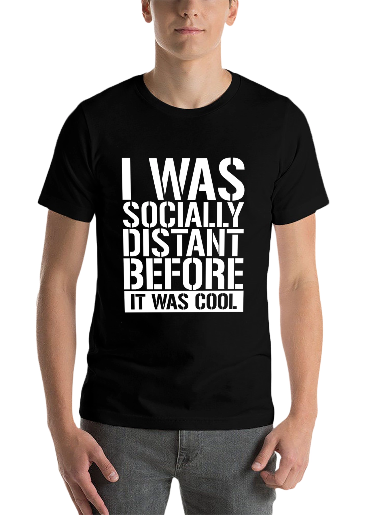 Black Socially Distant T-Shirt - Funny Novelty Tee view 7