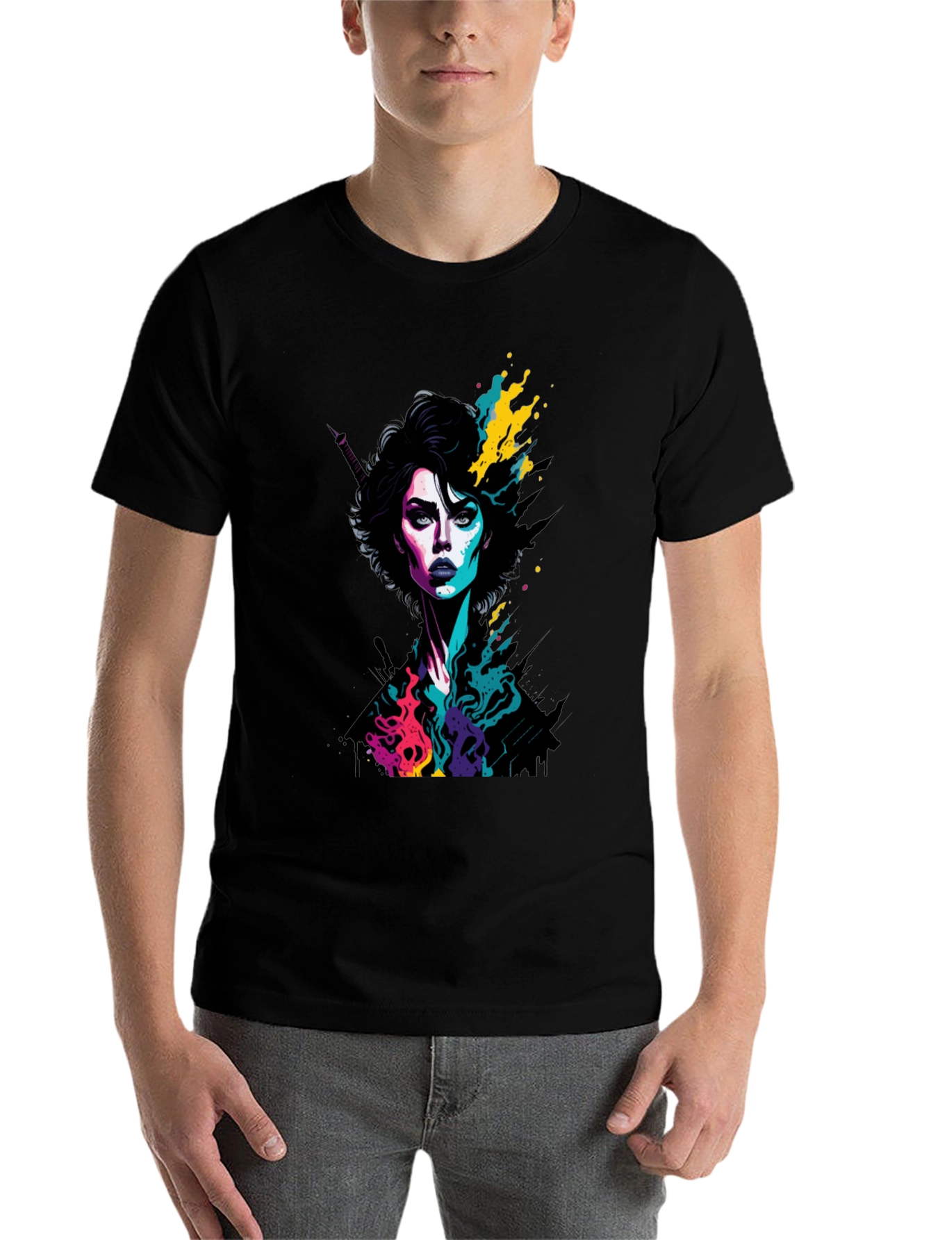 Black Vibrant Woman Graphic Tee - Bold Style! view 7