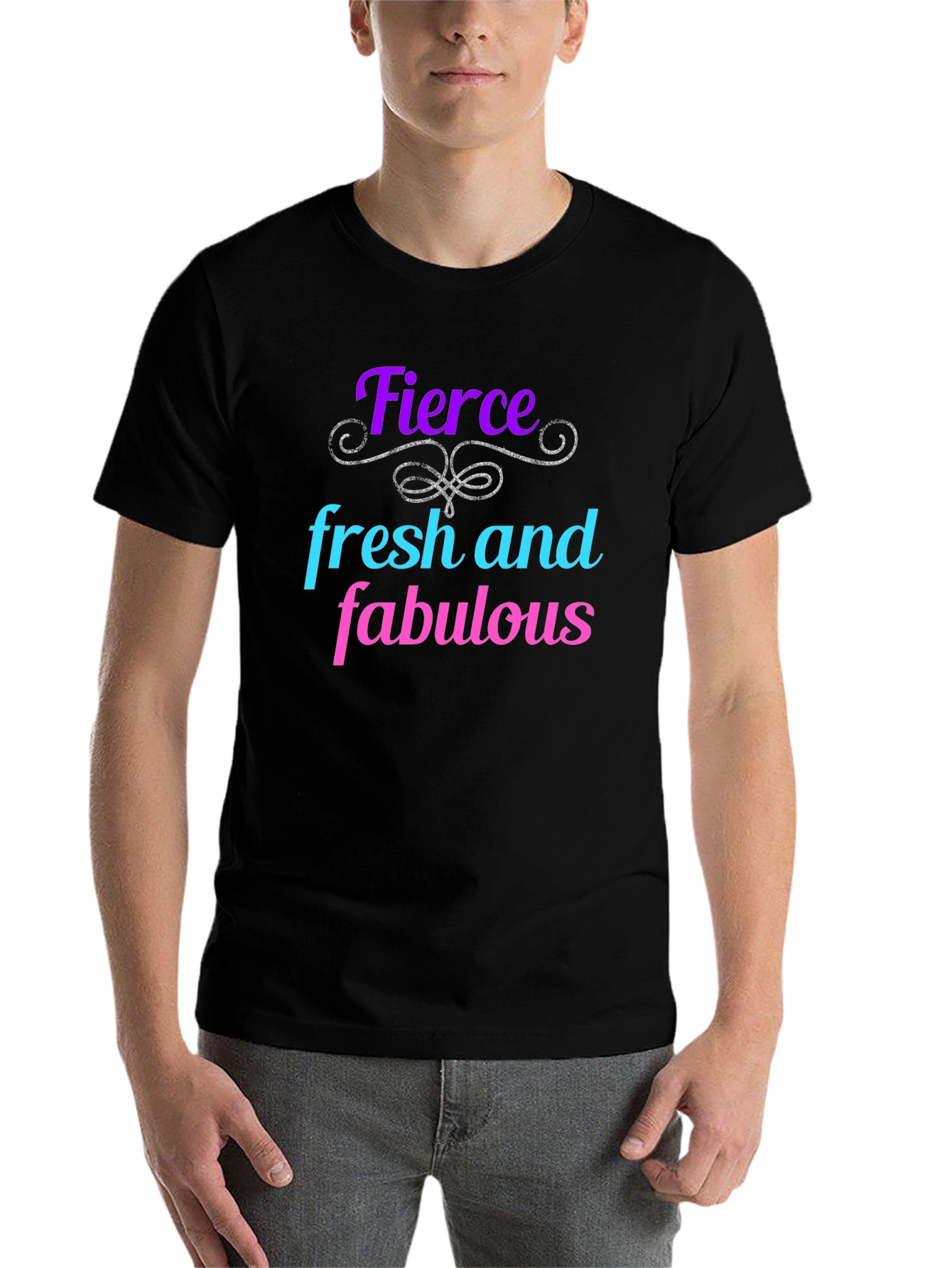 Black Fierce Fresh Fabulous Graphic Tee - Black view 7